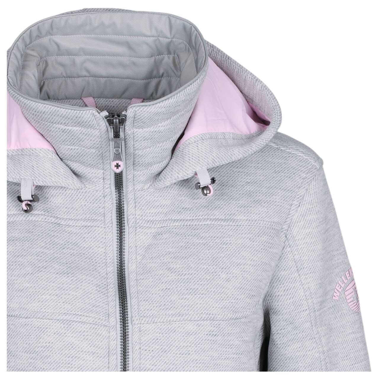 Damen Jacke Florida Lady von Wellensteyn in Hellgrau meliert, detaillierte Vorderansicht