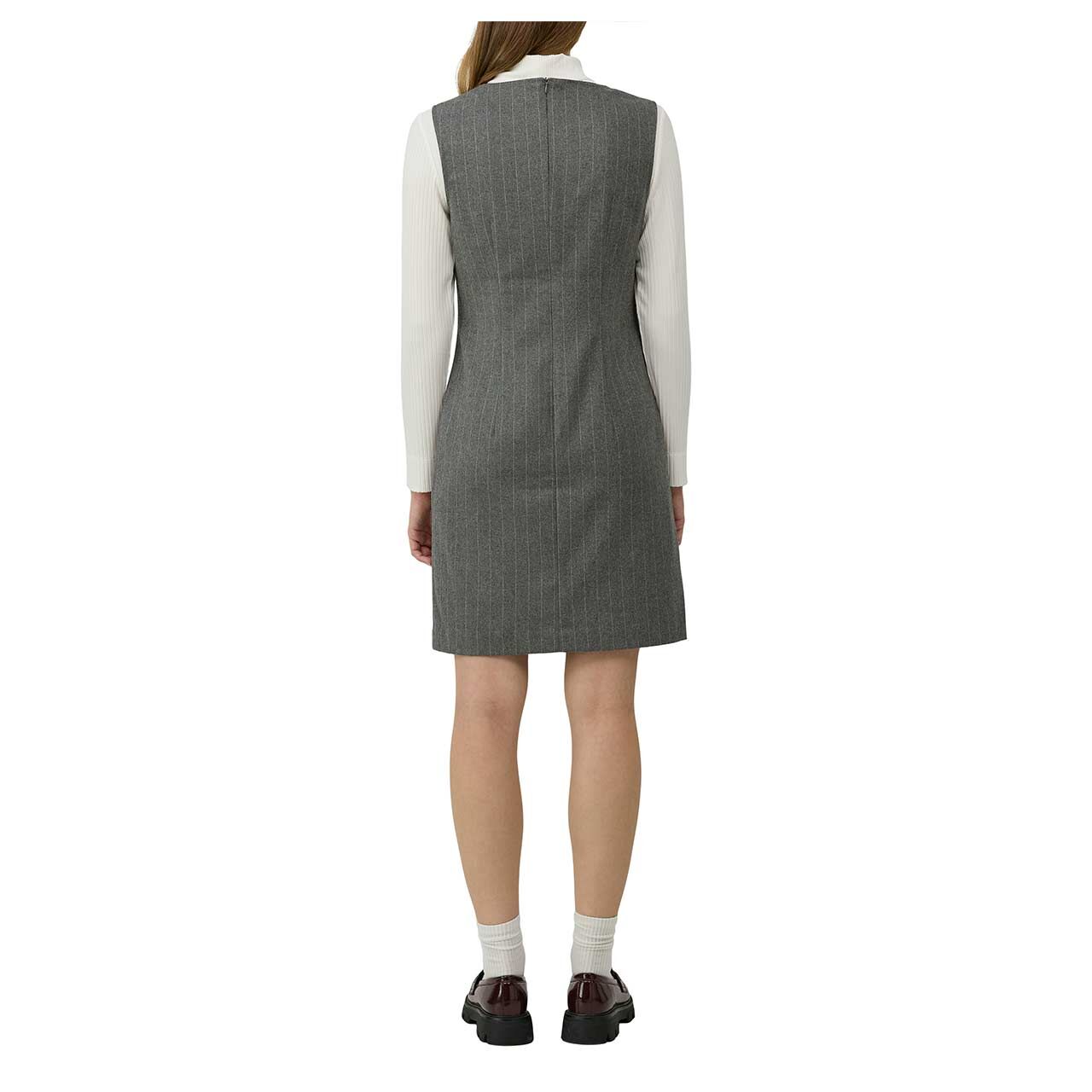 Damen Trägerkleid von s.Oliver in Grau gestreift, Rückansicht am Model
