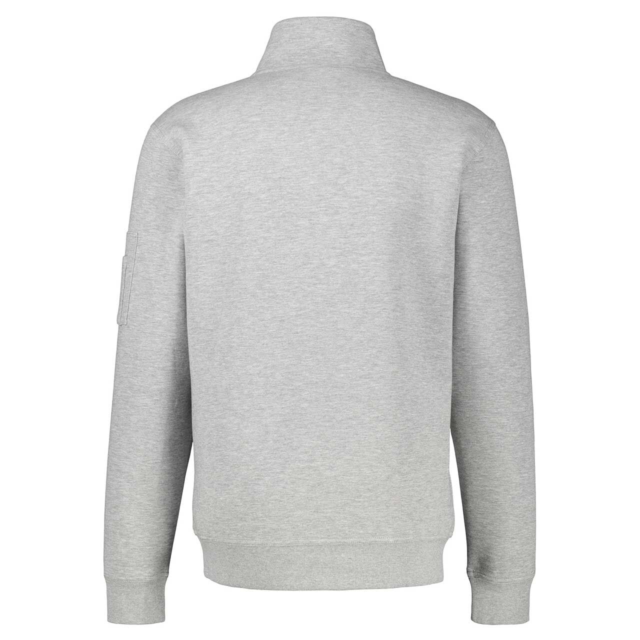 Herren Sweatshirt Troyer von Lerros in Hellgrau meliert, Rückansicht