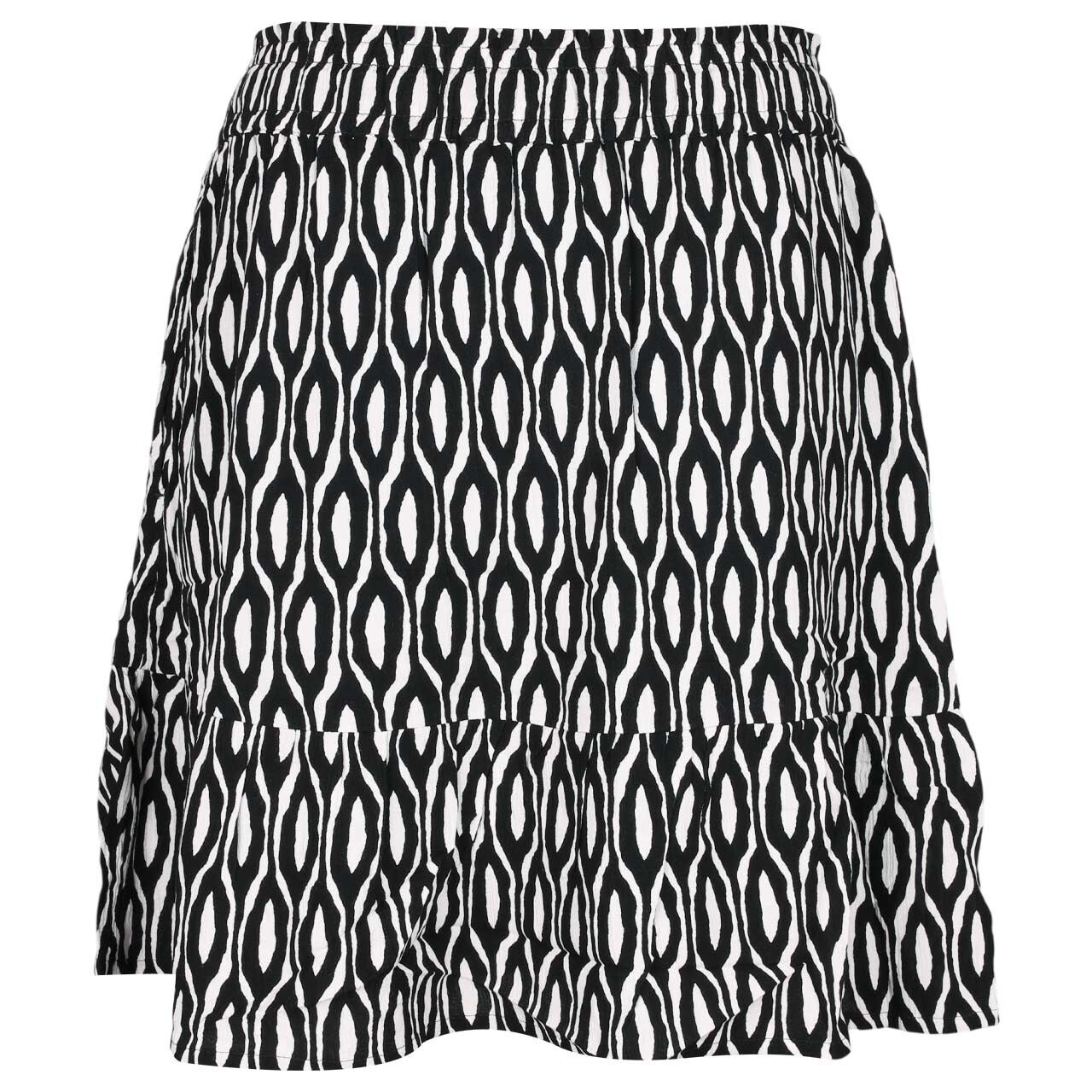 Damen Rock Mini Volant von Street One in Schwarz mit Print, Rückansicht