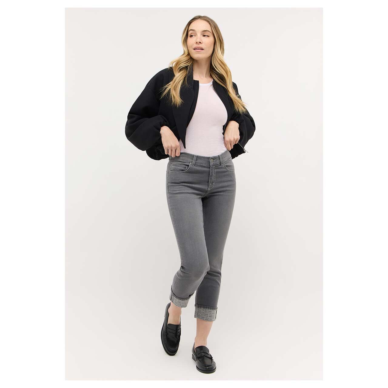 Angels Cira Edgy 7/8 Jeans grey used buffi