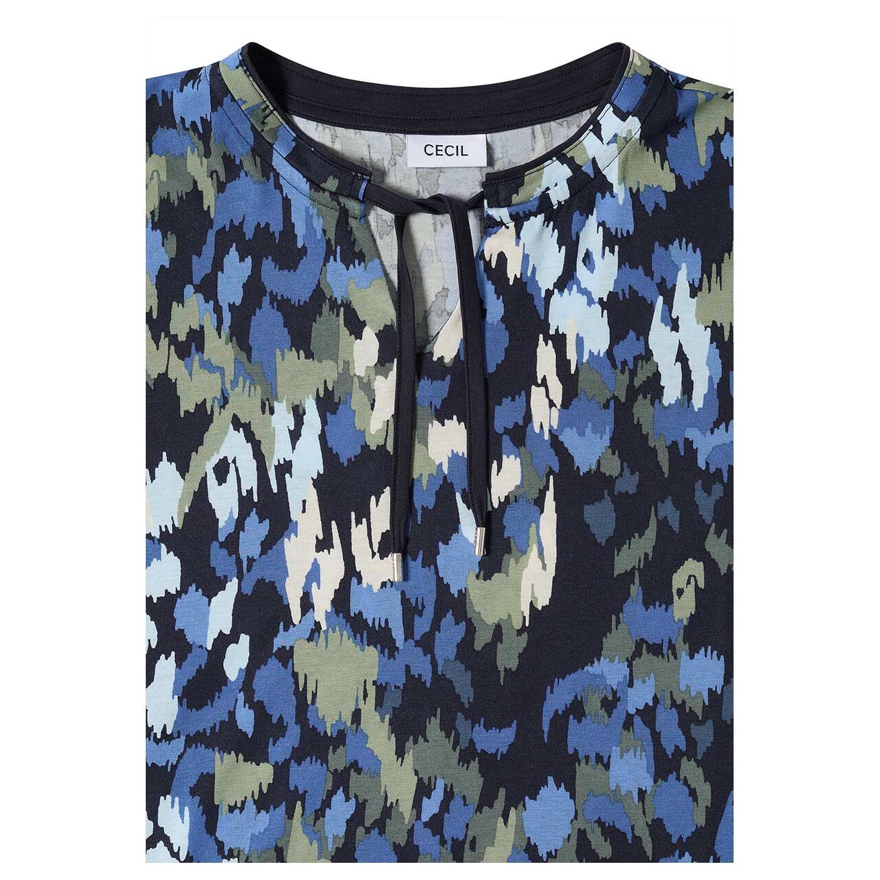 Cecil Damen T-Shirt Tunic urban dark blue alloverprint
