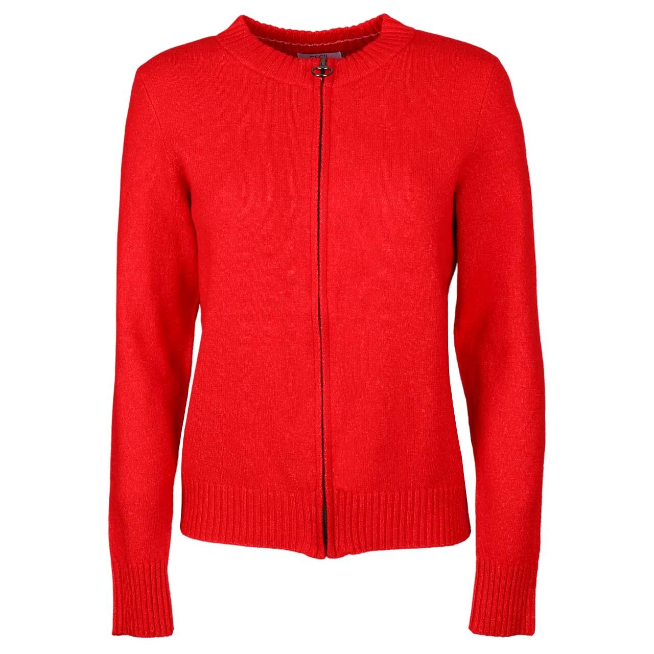 Cecil Damen Strickjacke Cosy Zipper Cardigan fiery red melange