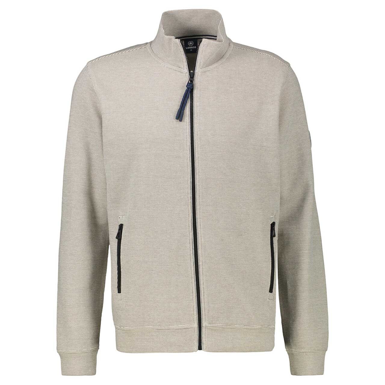 Lerros Herren Sweatjacke Troyer broken off white melange