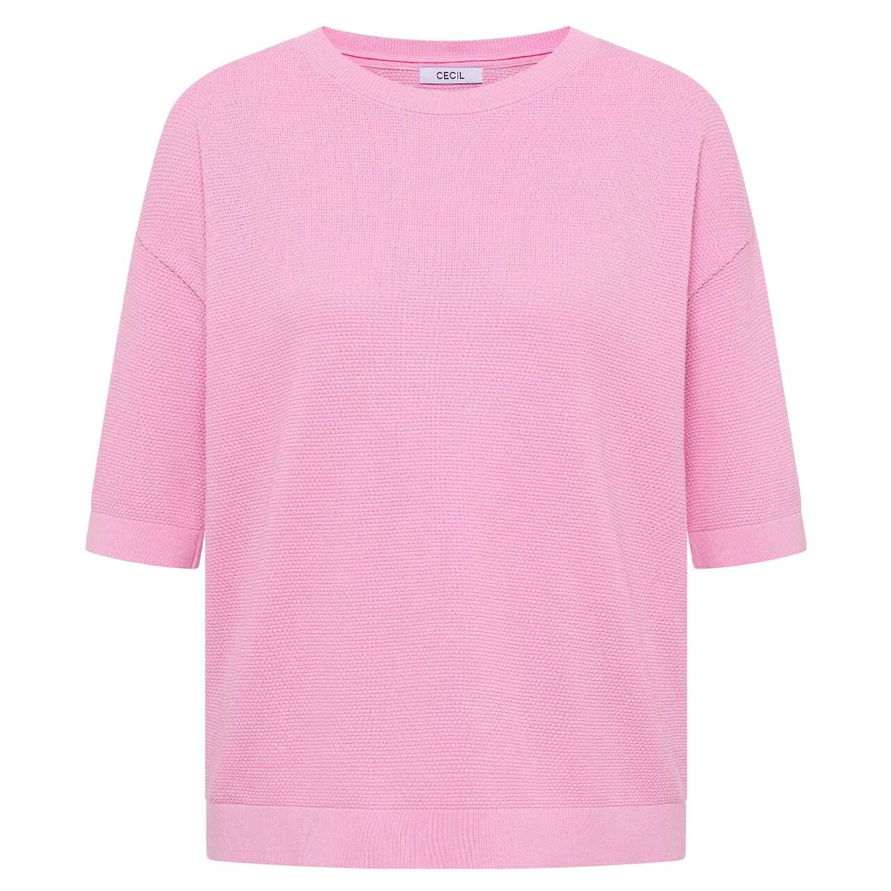 Cecil Damen Kurzarm Pullover Structured Short Sleeve light blush rose