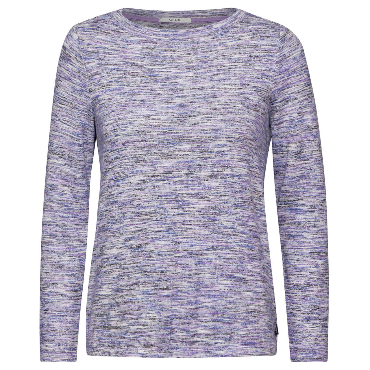 Cecil Damen Langarm Shirt Multicolor Cosy lilac melange 