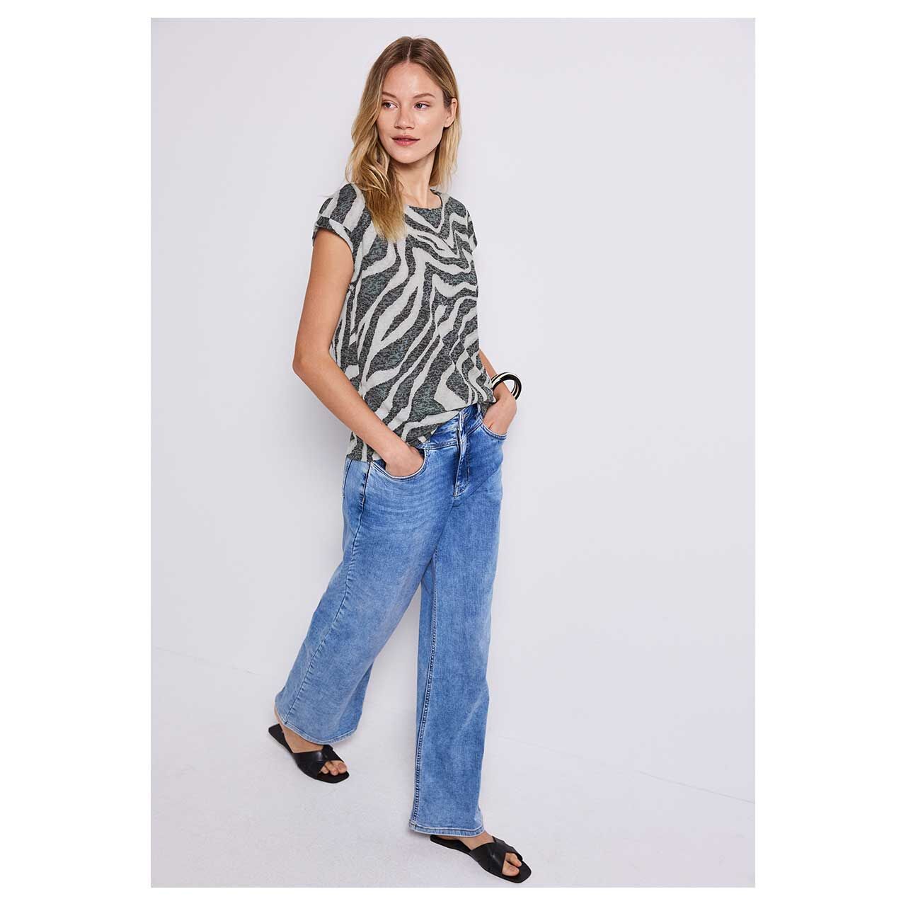 Street One Damen T-Shirt Burn Dessin pine grove green printed