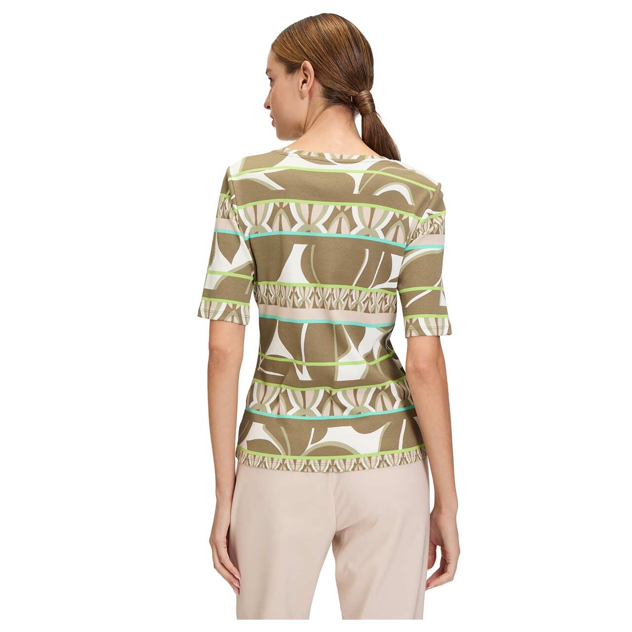 Betty Barclay Damen T-Shirt khaki green print