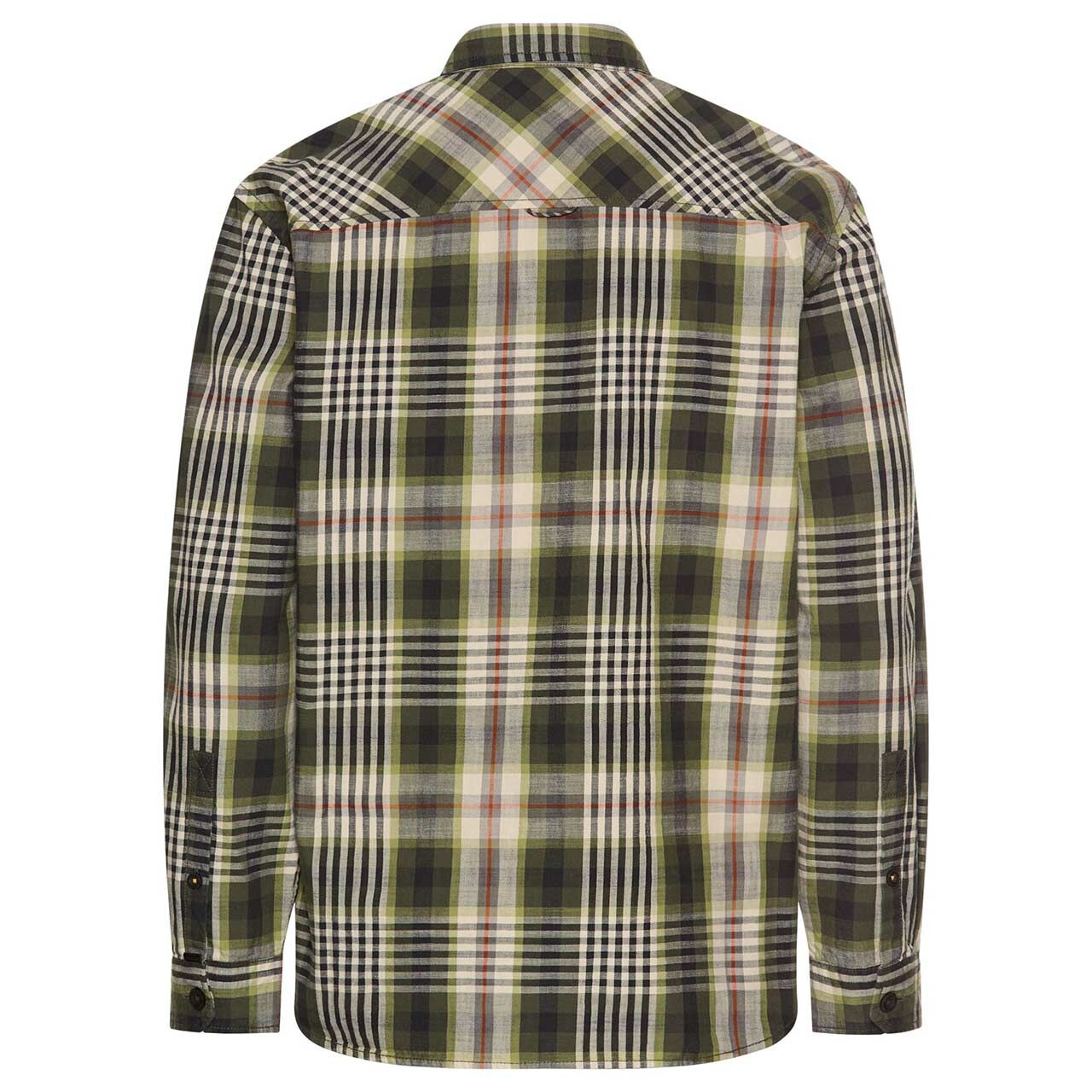 Herren Langarm Hemd von Camel active in der Farbe Grün kariert, Rückansicht