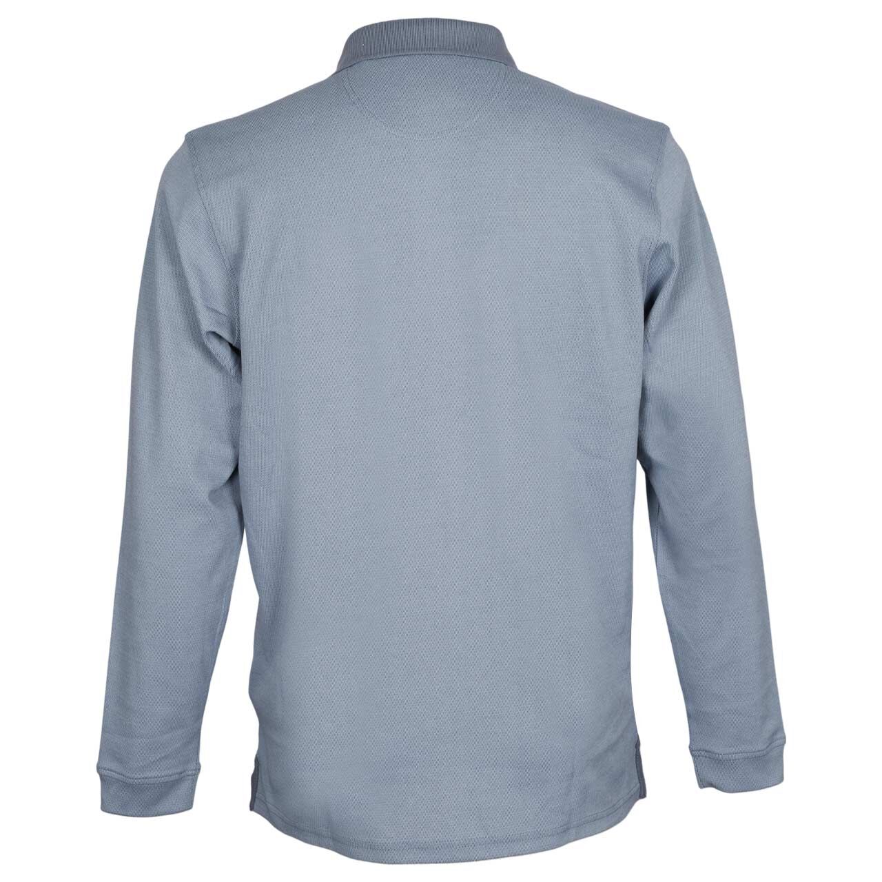 Herren Polo Langarm Shirt von Casa Moda in Hellblau, Rückansicht