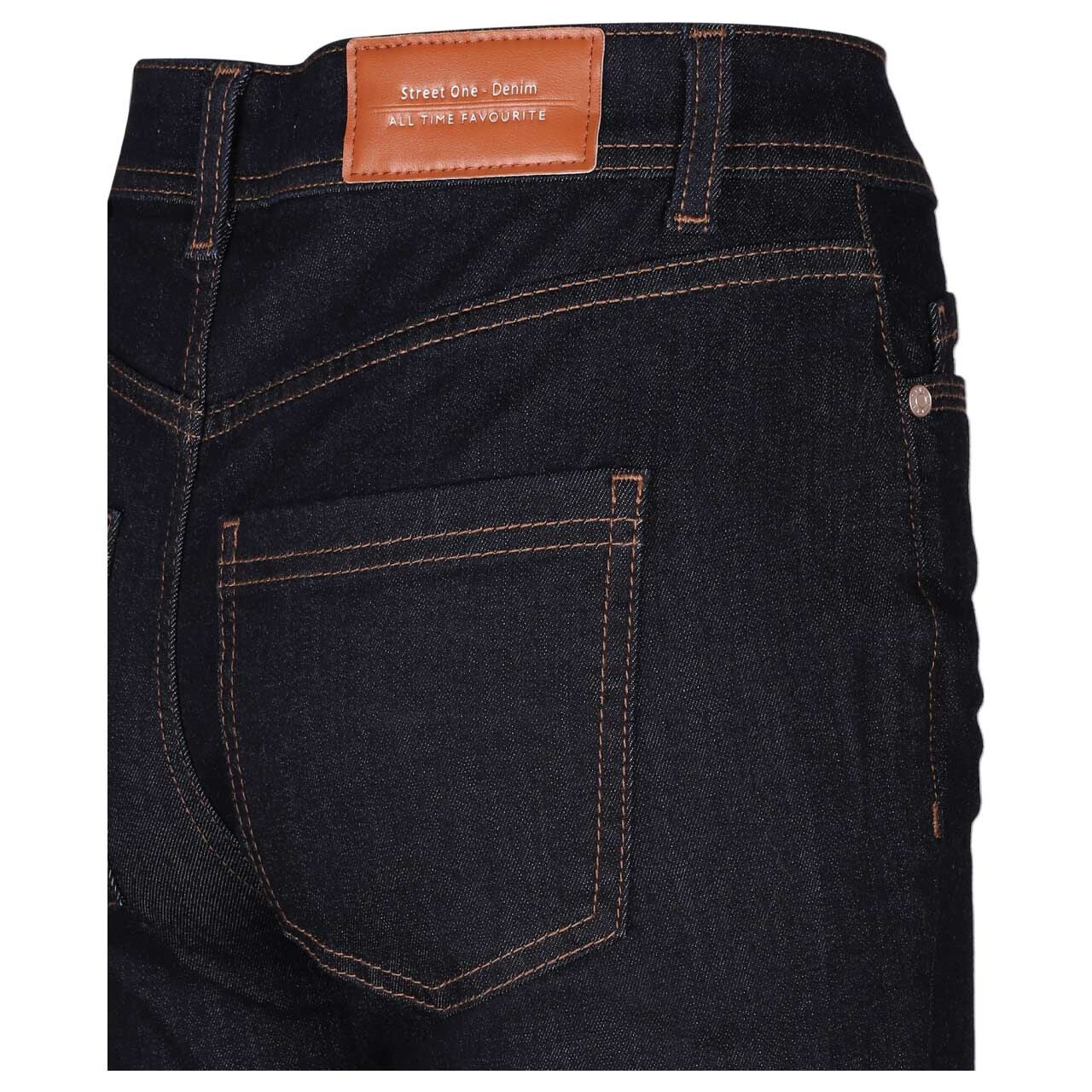 Damenjeans Bootcut von Street One in Dunkelblau, detaillierte Rückansicht