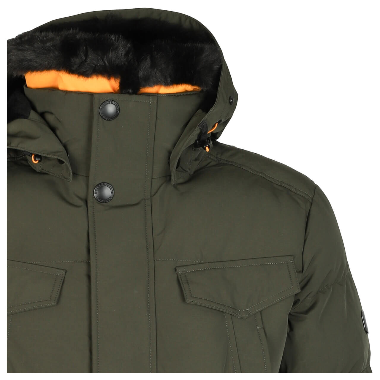 Herren Jacke Seamaster von Wellensteyn in Dunkelgrün, Vorderansicht Detail