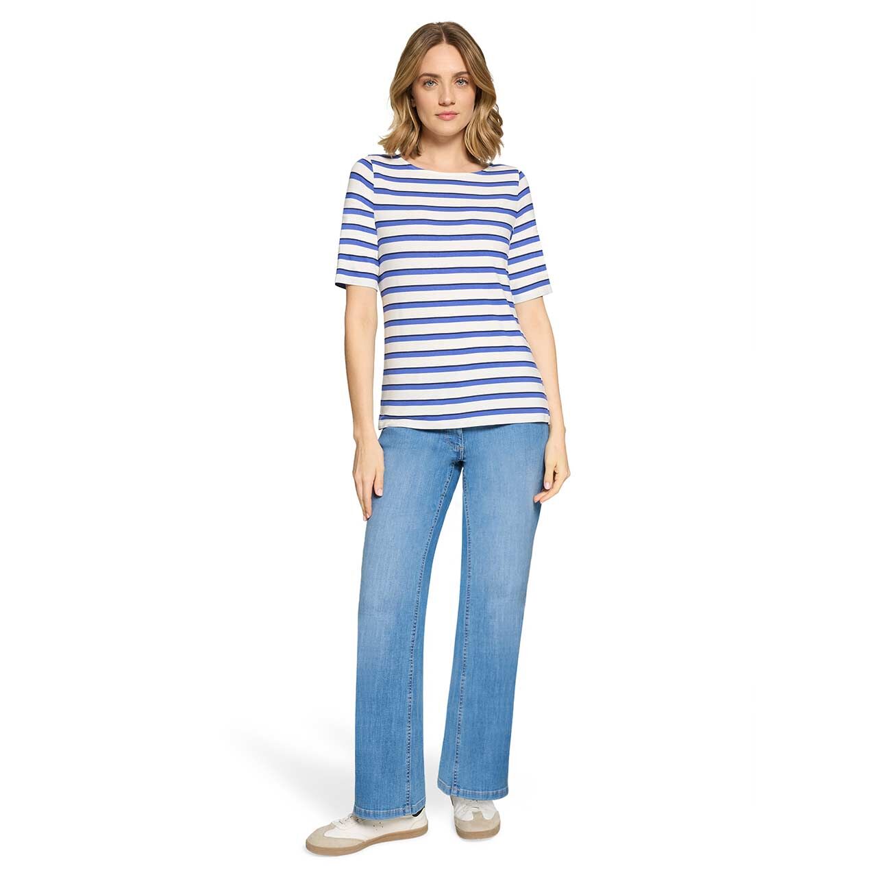 Damen T-Shirt von Betty Barclay in Blau gestreift, Ganzkörperansicht