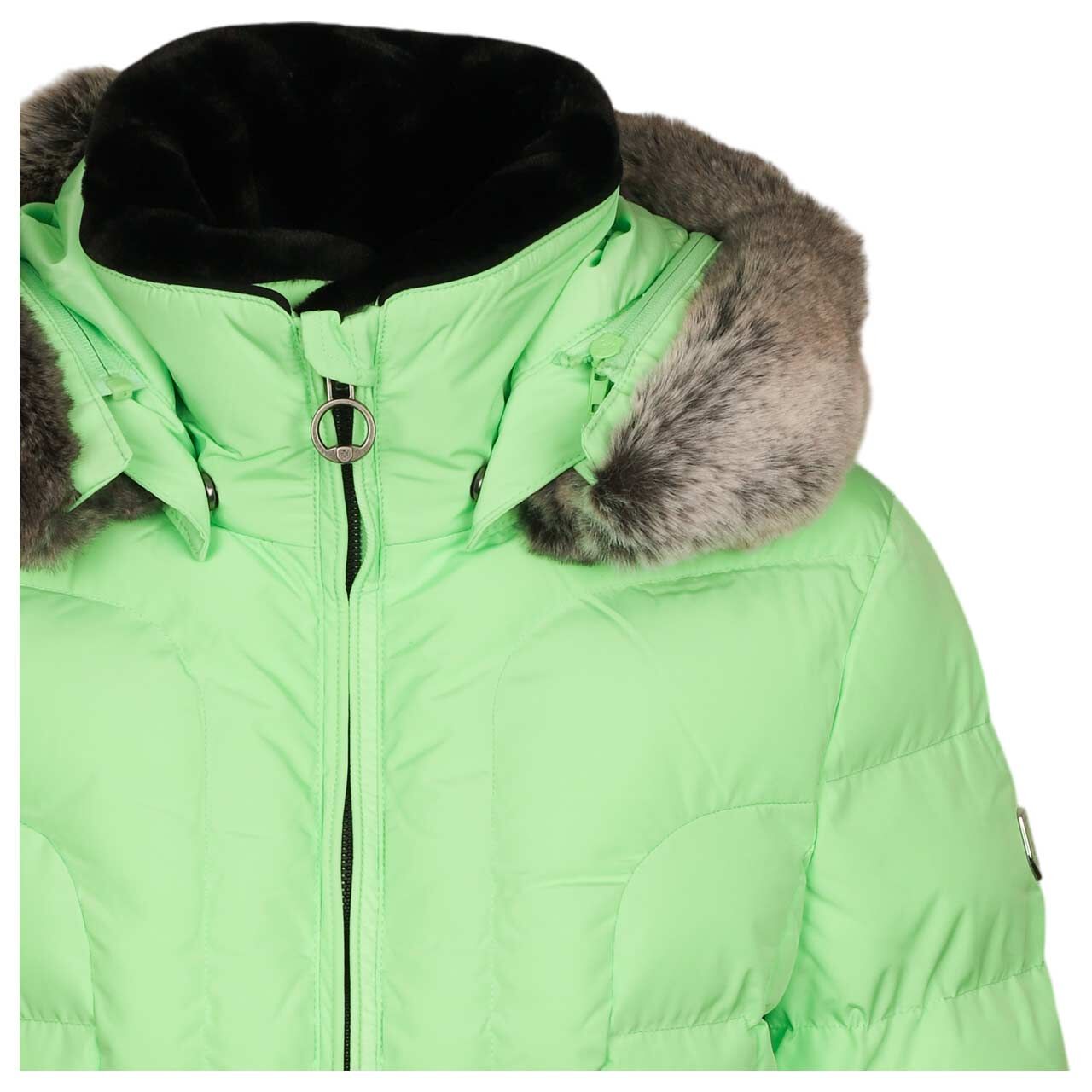 Damen Jacke Astoria Short von Wellensteyn in Neongrün, detaillierte Vorderansicht