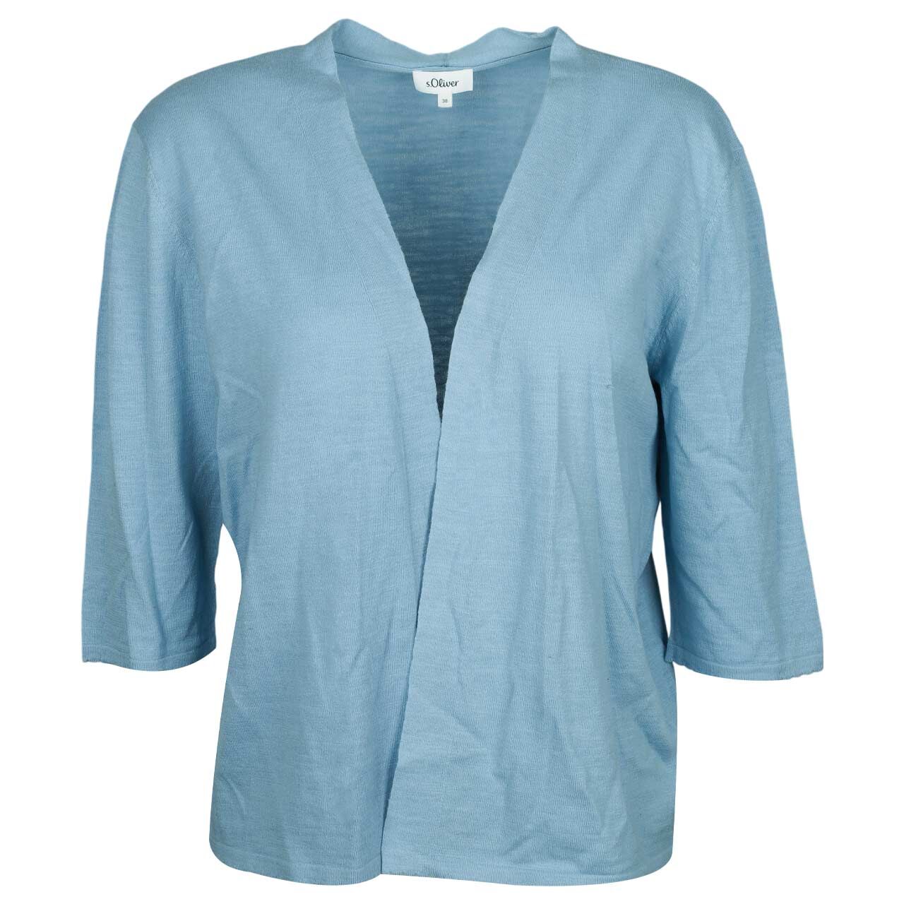 s.Oliver Damen 3/4 Arm Strickjacke coastal blue