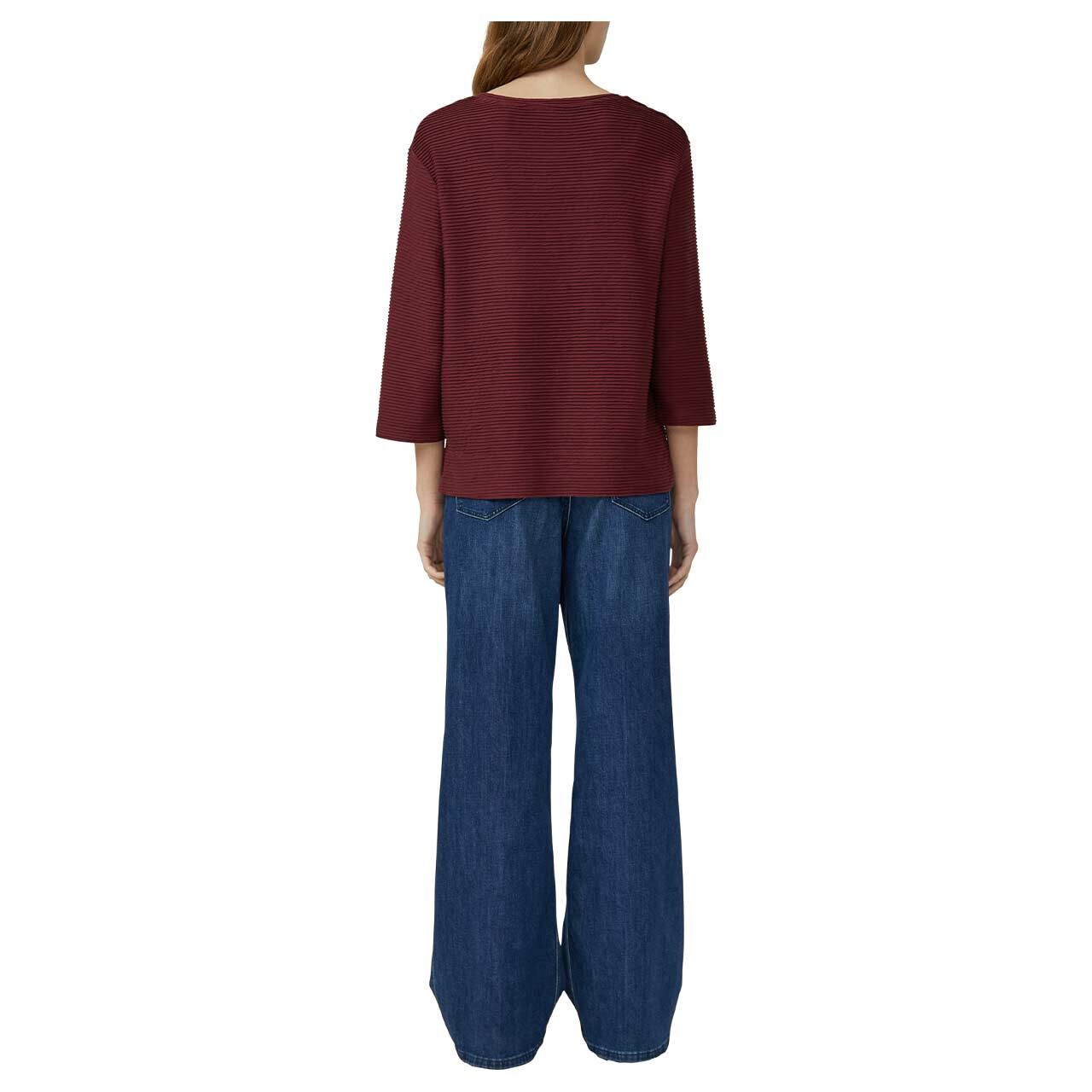 Damen 3/4 Arm Sweatshirt von s.Oliver in Dunkelrot, Rückansicht am Model