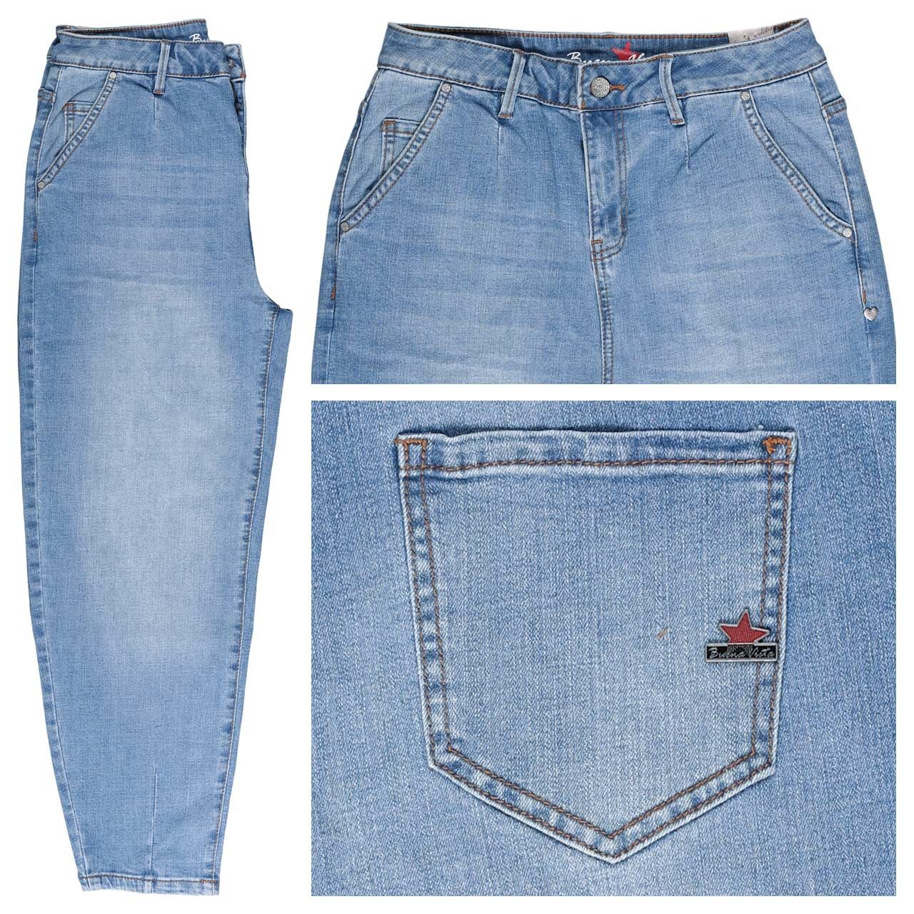 Buena Vista Ballon 7/8 Stretch Denim Jeans mid stone wash