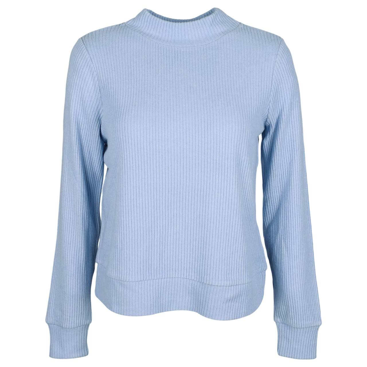 Street One Damen Langarm Shirt Soft Rib Turtle Neck frosted blue melange