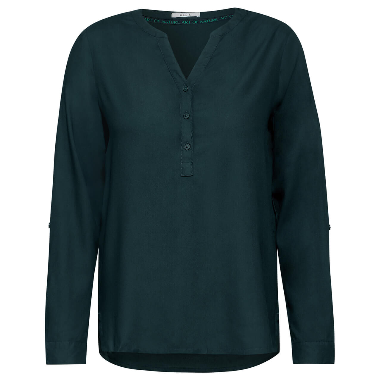 Cecil Damen Langarm Bluse Solid fir green