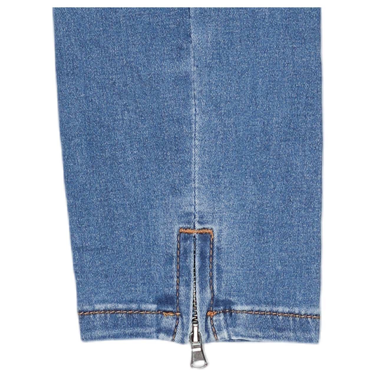 Stretch Damenjeans Italy V 7/8 Cozy Denim von Buena Vista in Mittelblau angewaschen, Detailansicht Saum