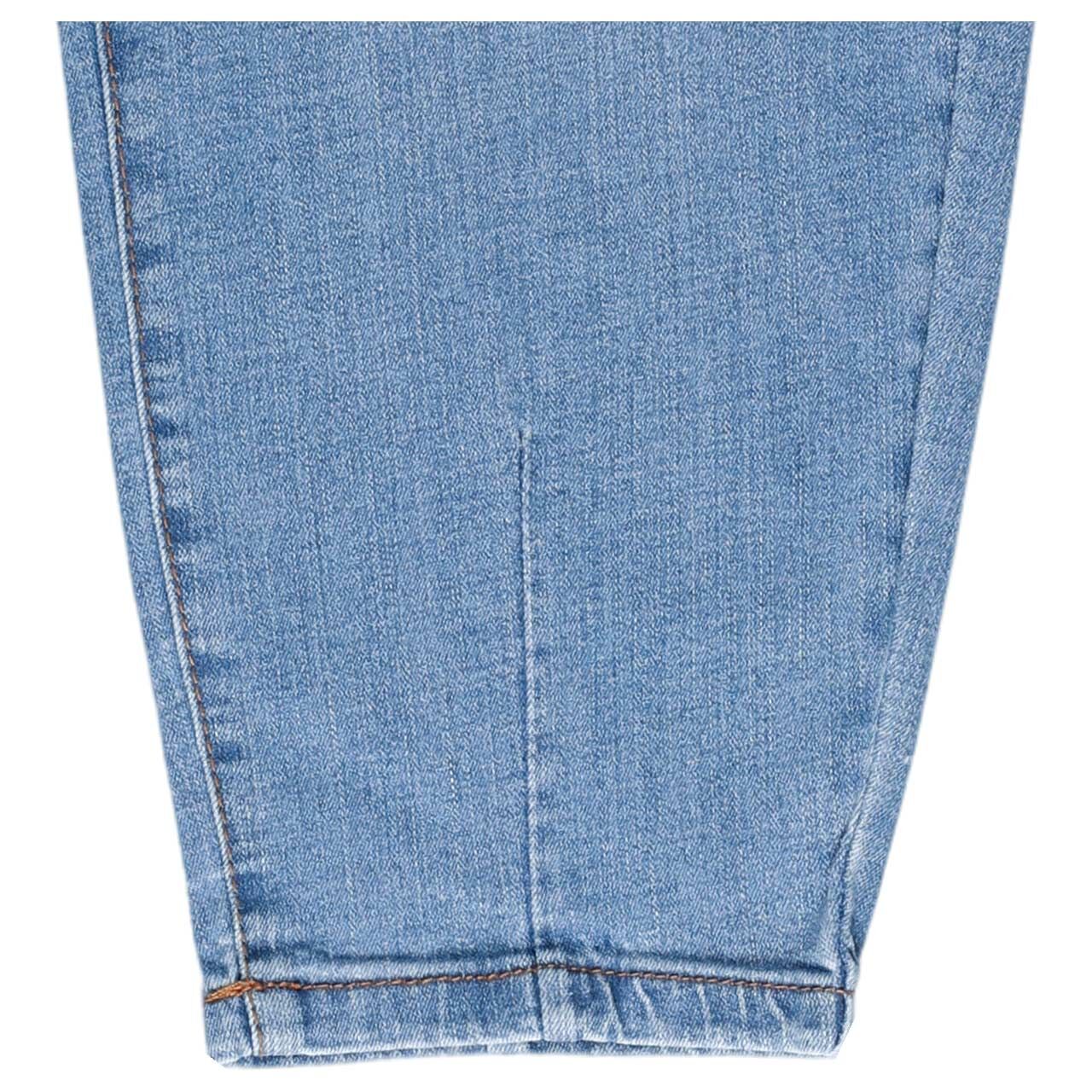 Damen 7/8 Jeans Ballon von Buena Vista in Blau angewaschen, Detailansicht Saum