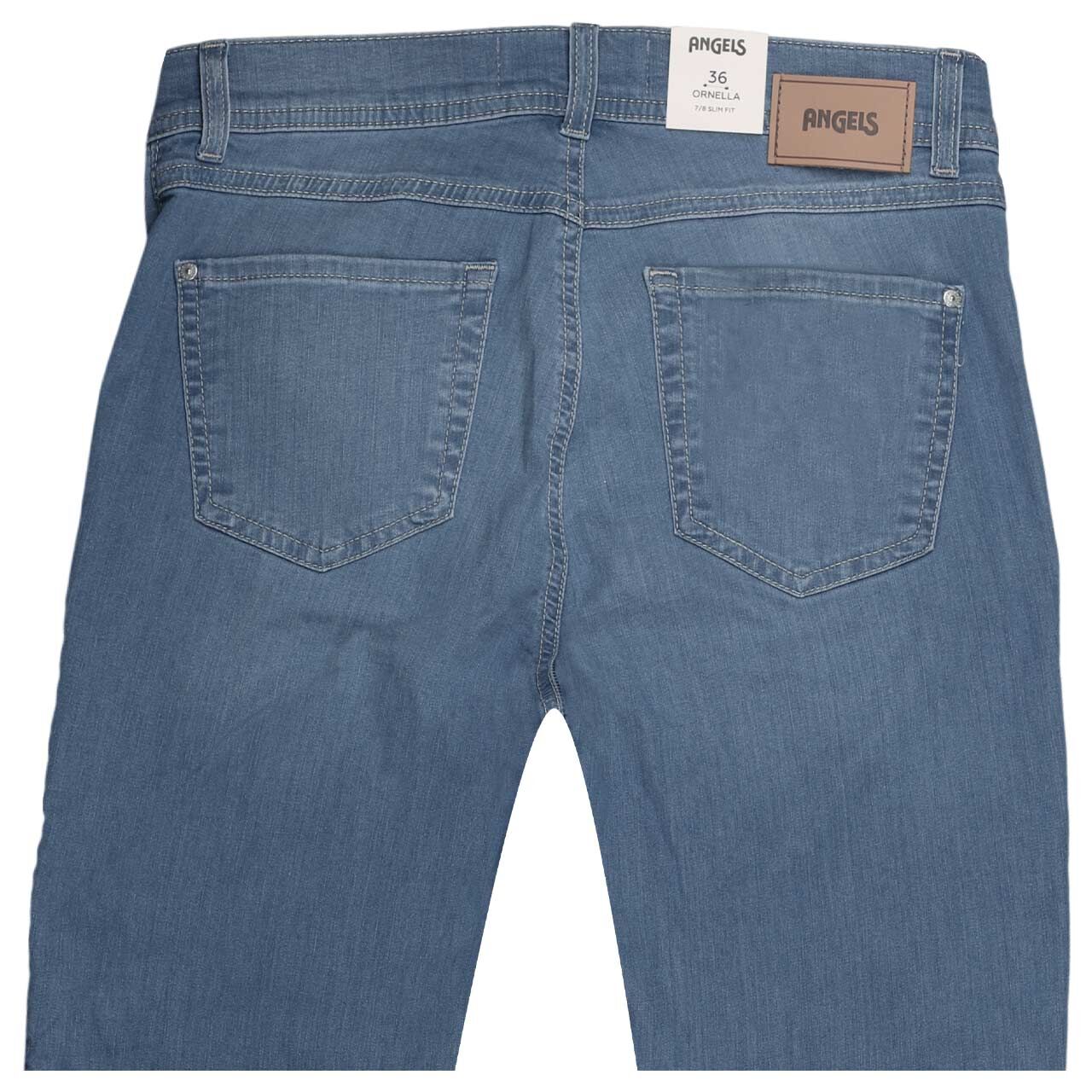 Damen 7/8 Jeans Ornella von Angels in Blau angewaschen mit Strass, detaillierte Rückansicht
