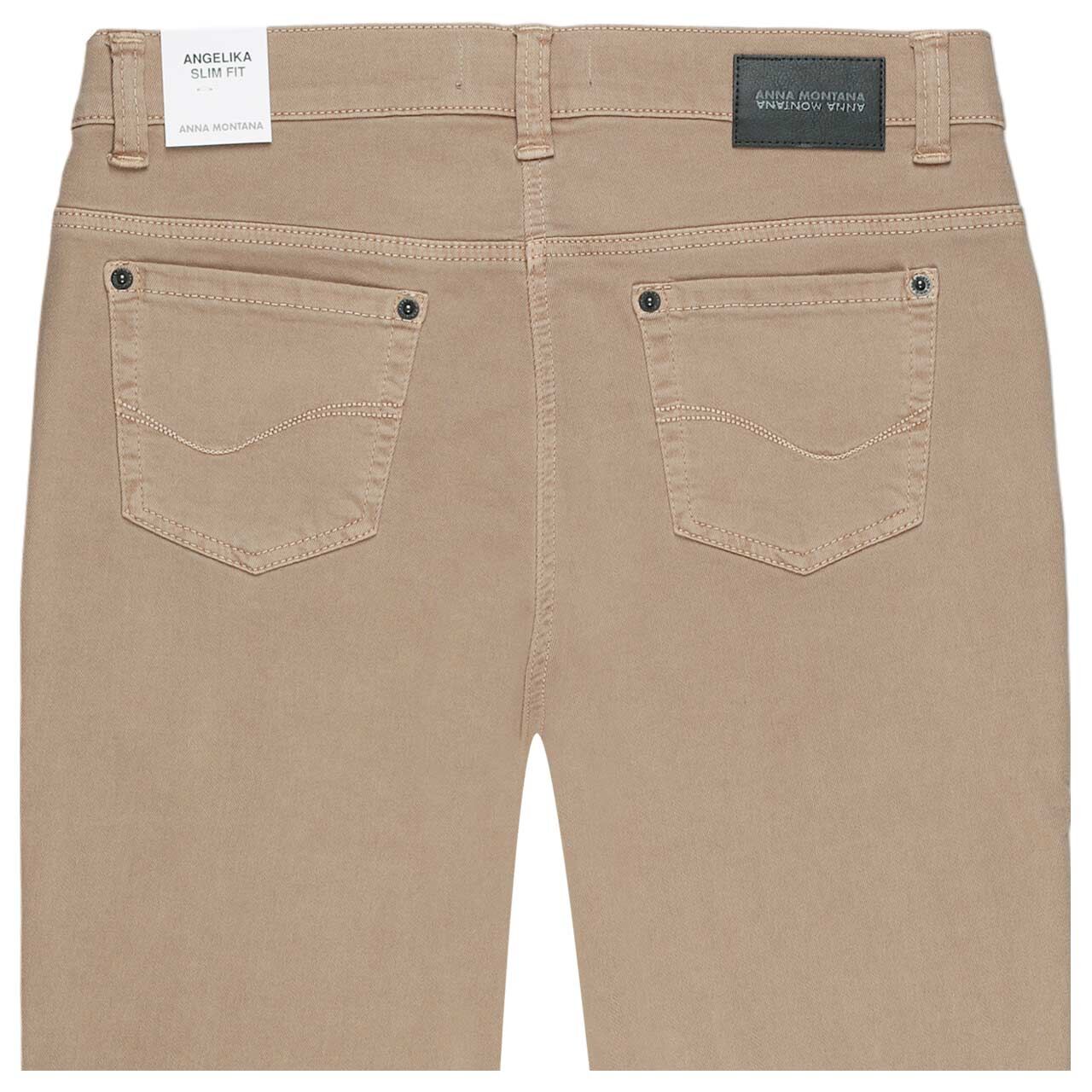 Stretch Damenjeans Angelika Magic Stretch Pipe/Röhre von Anna Montana in Beige, detaillierte Rückansicht