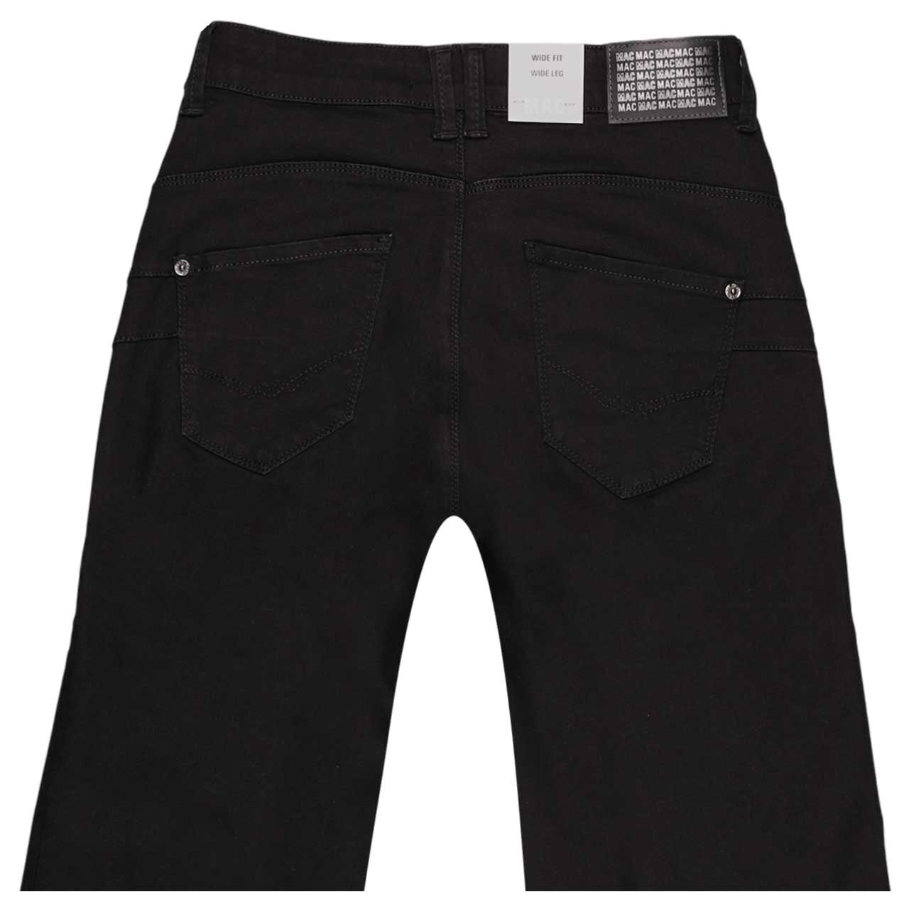 Stretch Damenjeans Palazzo von MAC in Schwarz, detaillierte Rückansicht