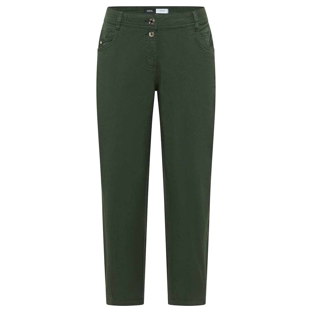 Cecil Scarlett Barrel Ankle Baumwollhose faded olive