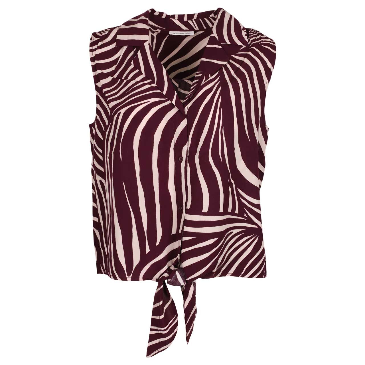 Street One Damen Blusen Top Bowling Collar rustic rouge print