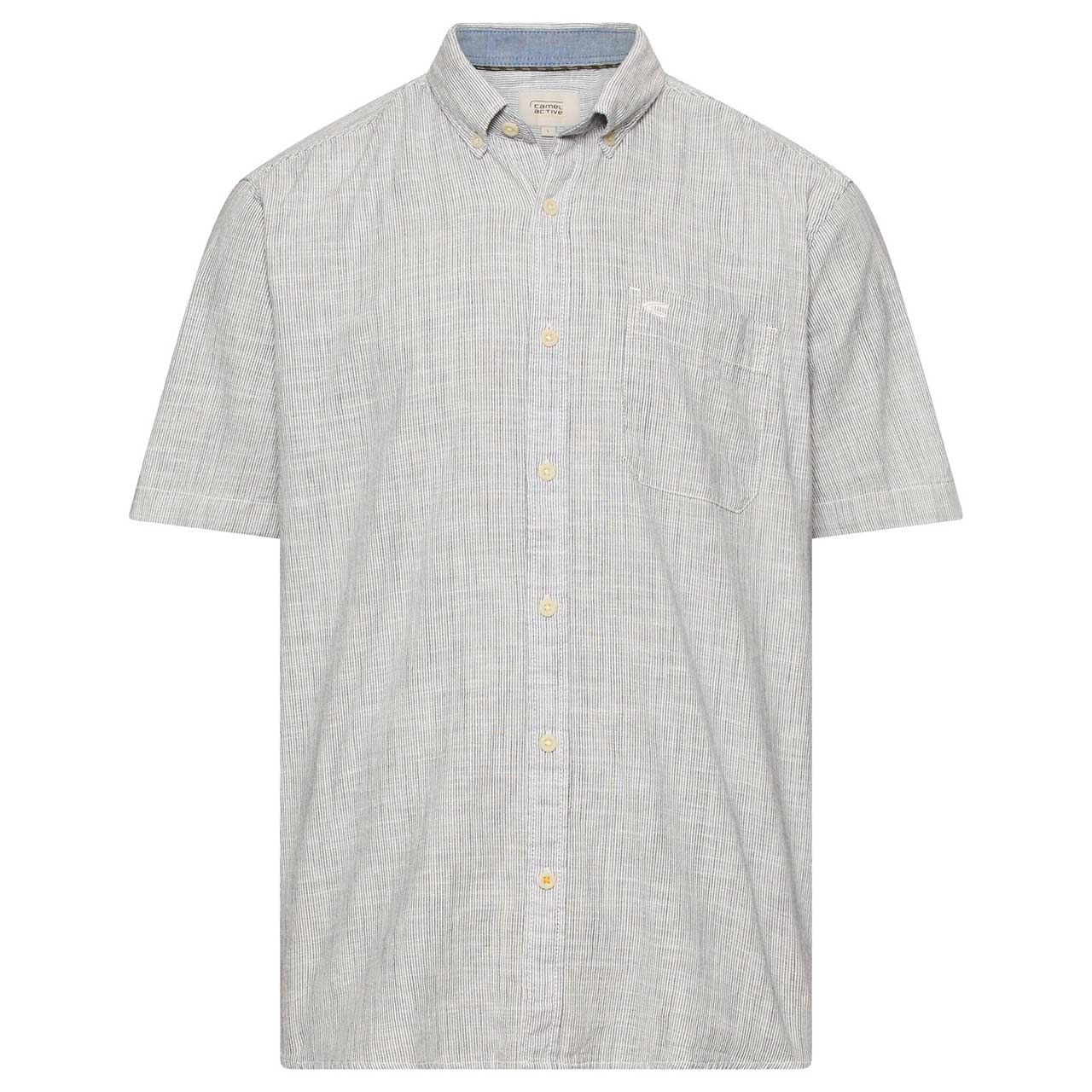 Camel active Herren 1/2 Arm Hemd off white stripes