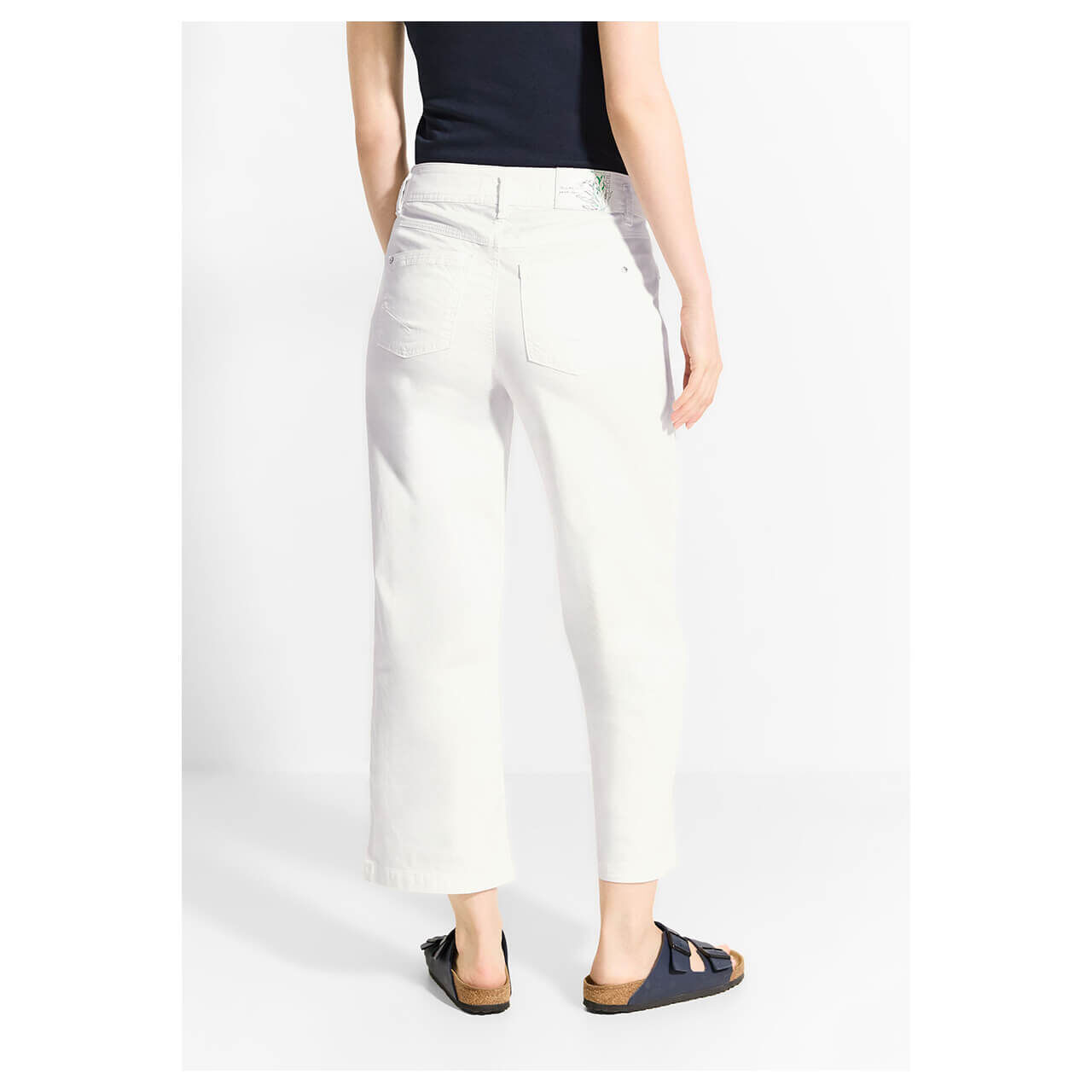 Cecil Neele Wideleg 7/8 Baumwollhose vanilla white