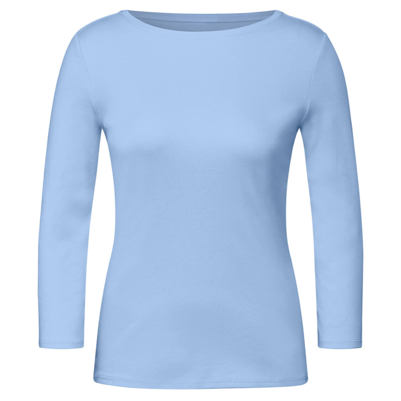 Cecil Damen 3/4 Arm Shirt Basic Boatneck fresh light blue