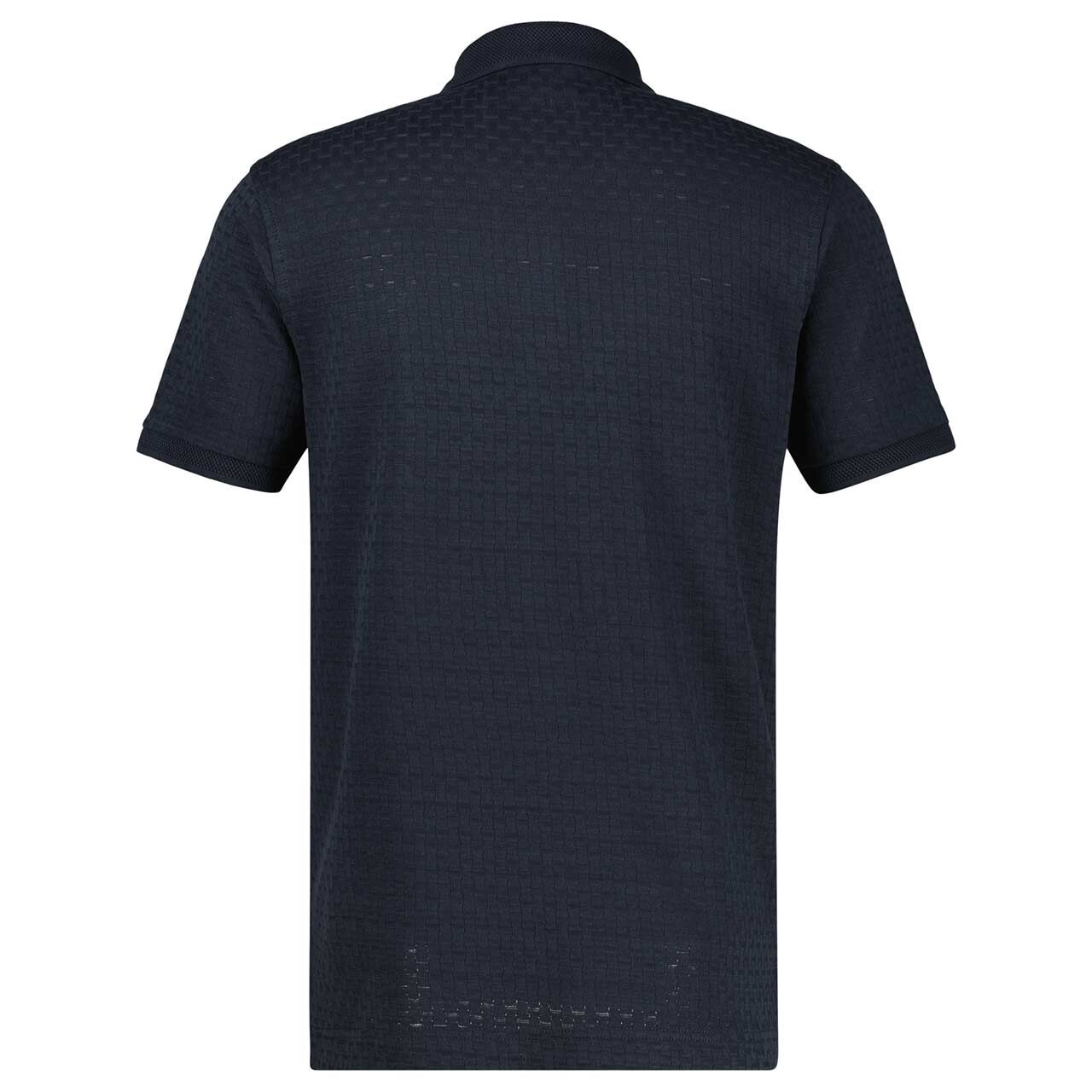 Herren Poloshirt Zipper Structure von Lerros in Dunkelblau, Rückansicht