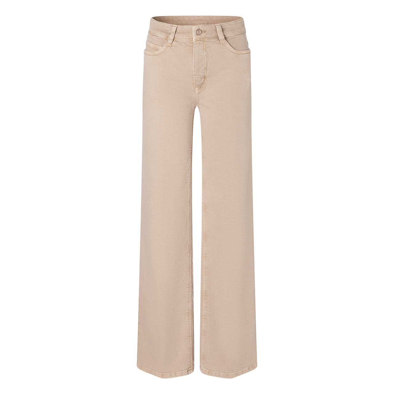 Stretch Damenjeans Wide von MAC in Beige, Vorderansicht