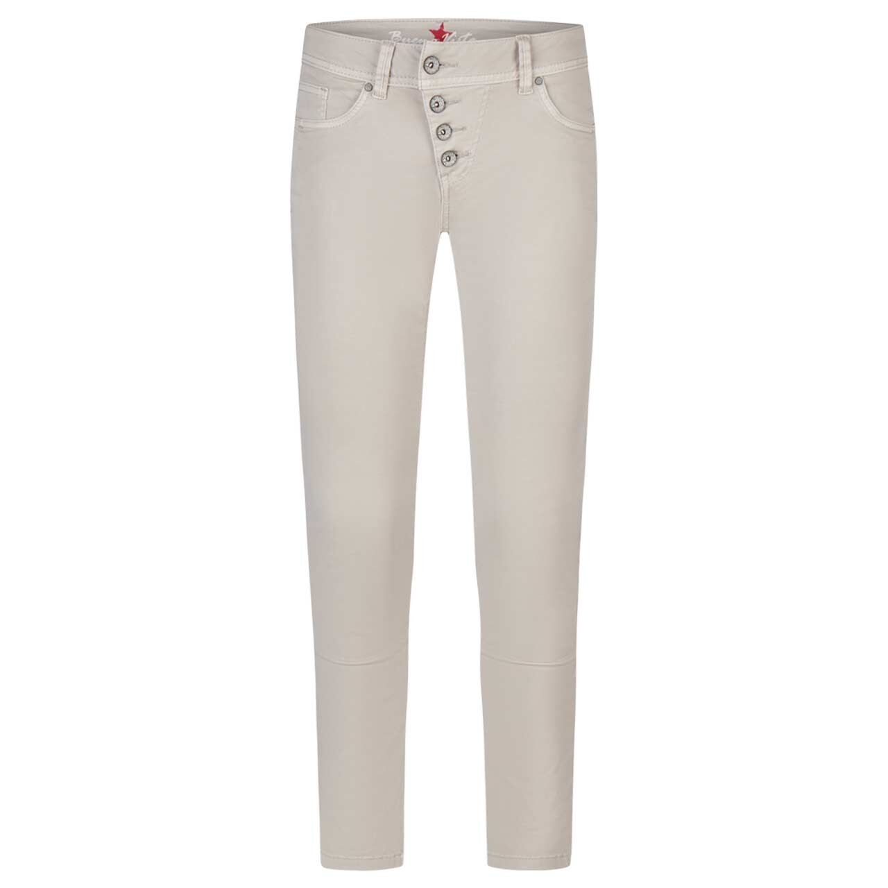 Damen Ankle Baumwollhose Malibu Cropped Stretch Twill von Buena Vista in Zartgrau, Vorderansicht