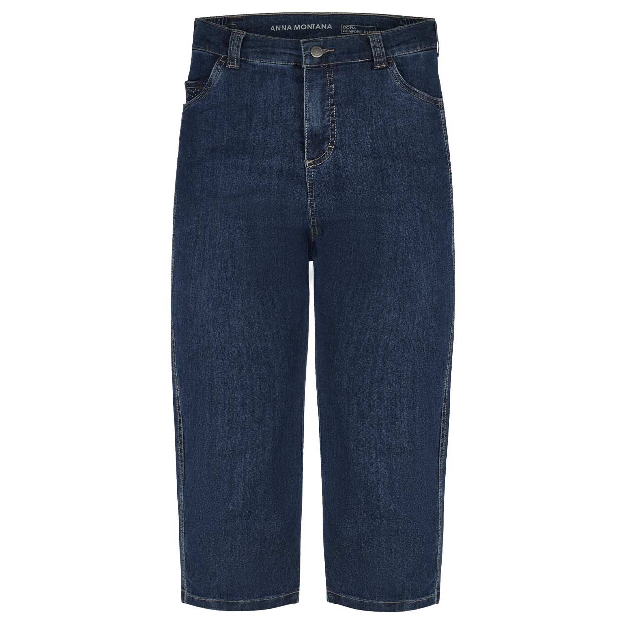 Damen 3/4 Capri Jeans Dora Milano von Anna Montana in Blau angewaschen, Vorderansicht
