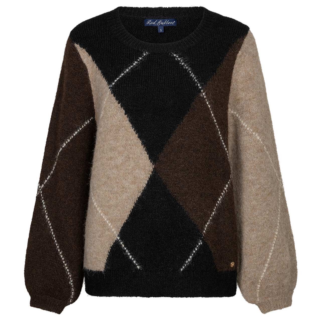 Red Button Damen Pullover Argyle Sweater espresso