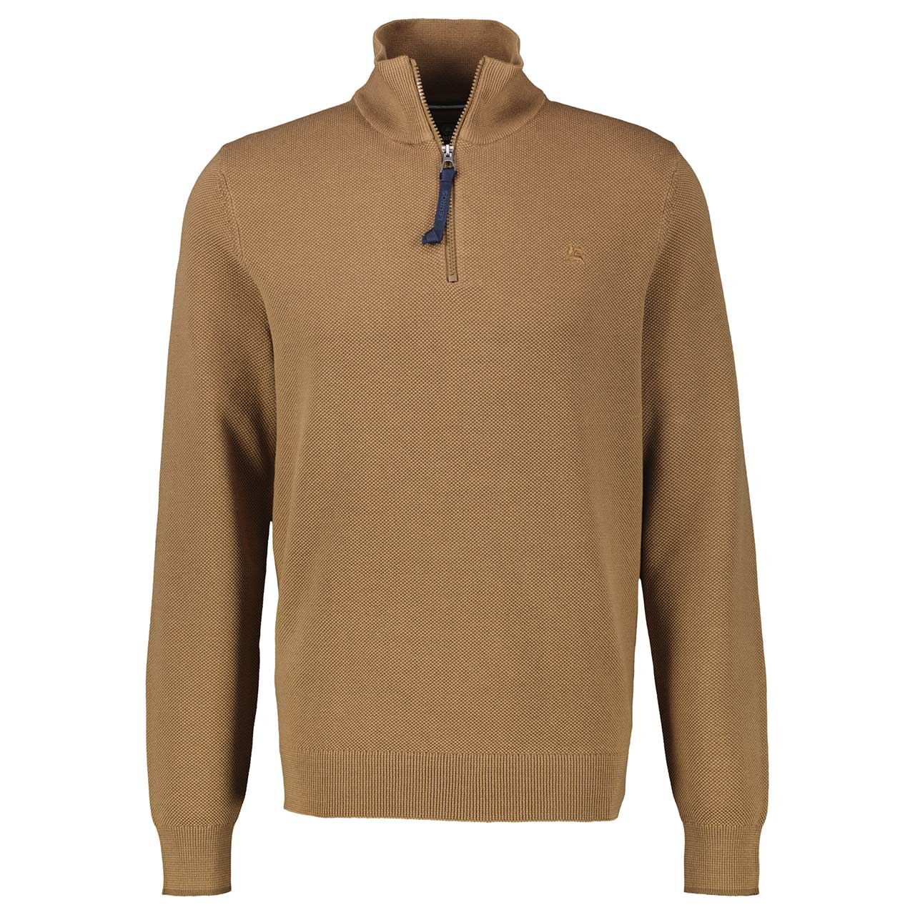 Lerros Herren Pullover Troyer light coffee