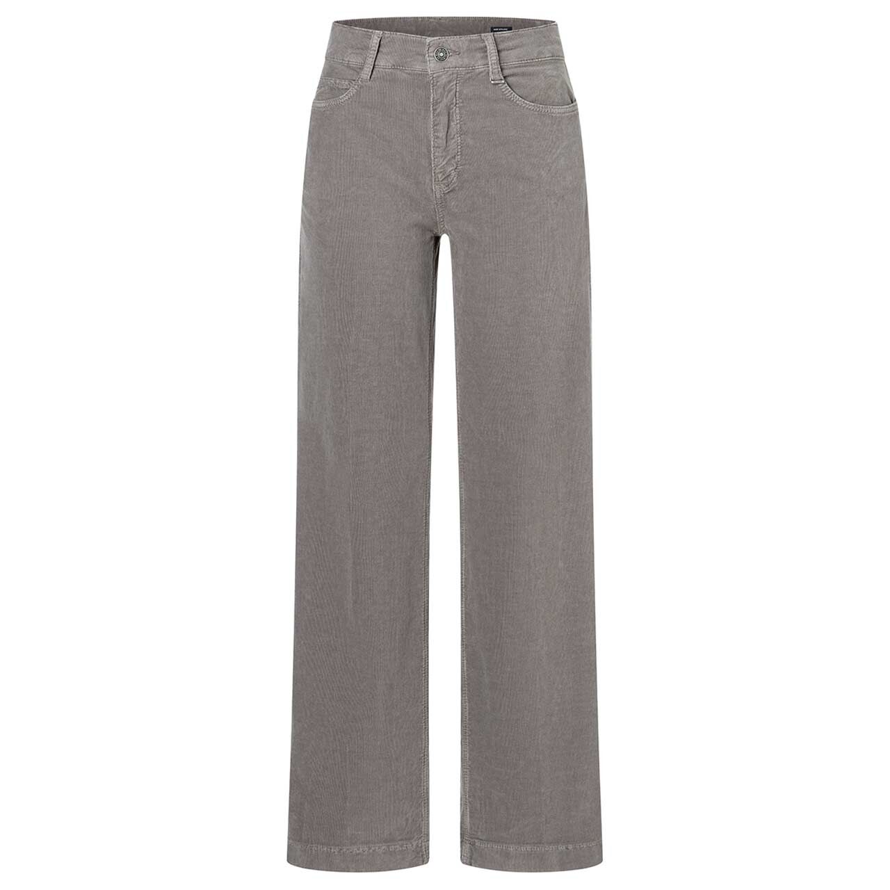 Stretch Damen Cordhose Wide von MAC in Braun-Grau, Vorderansicht