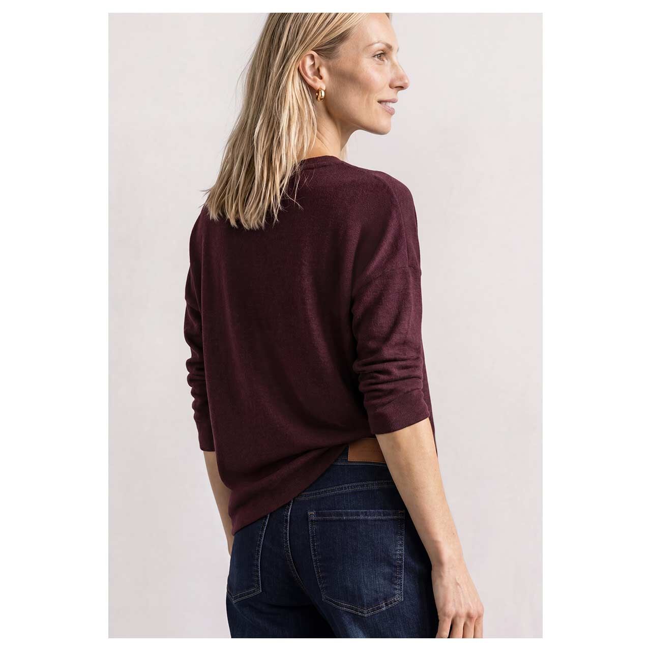 Street One Damen 3/4 Arm Pullover in Lila, Rückansicht Model
