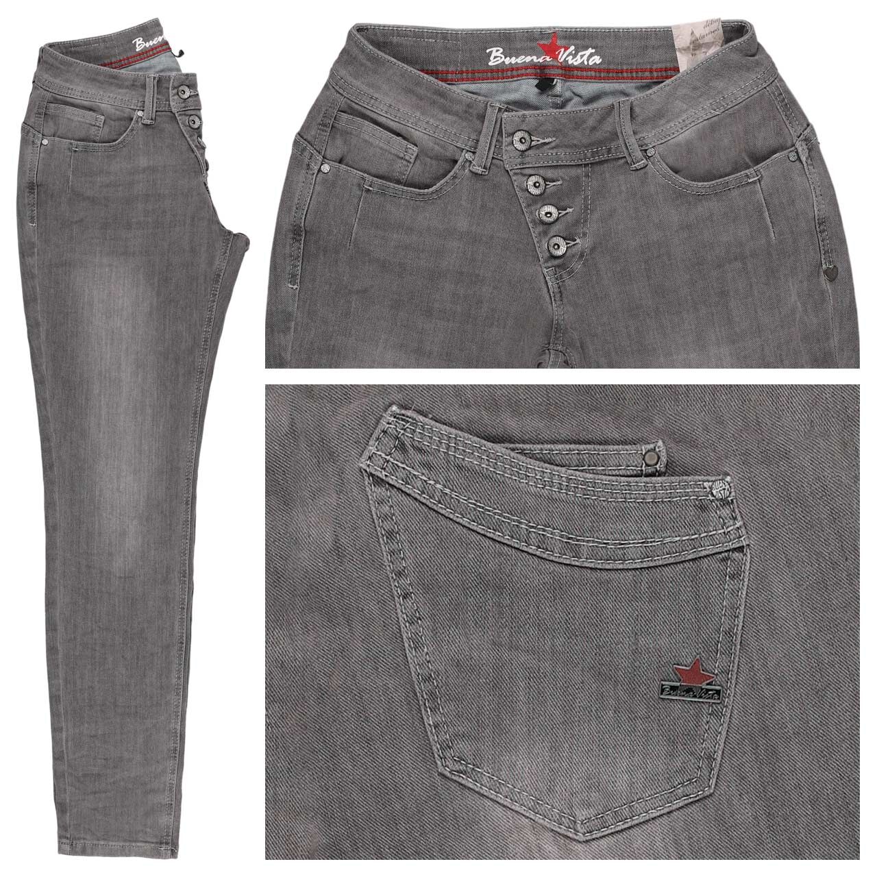 Buena Vista Malibu Cropped Stretch Denim Ankle Jeans faded grey