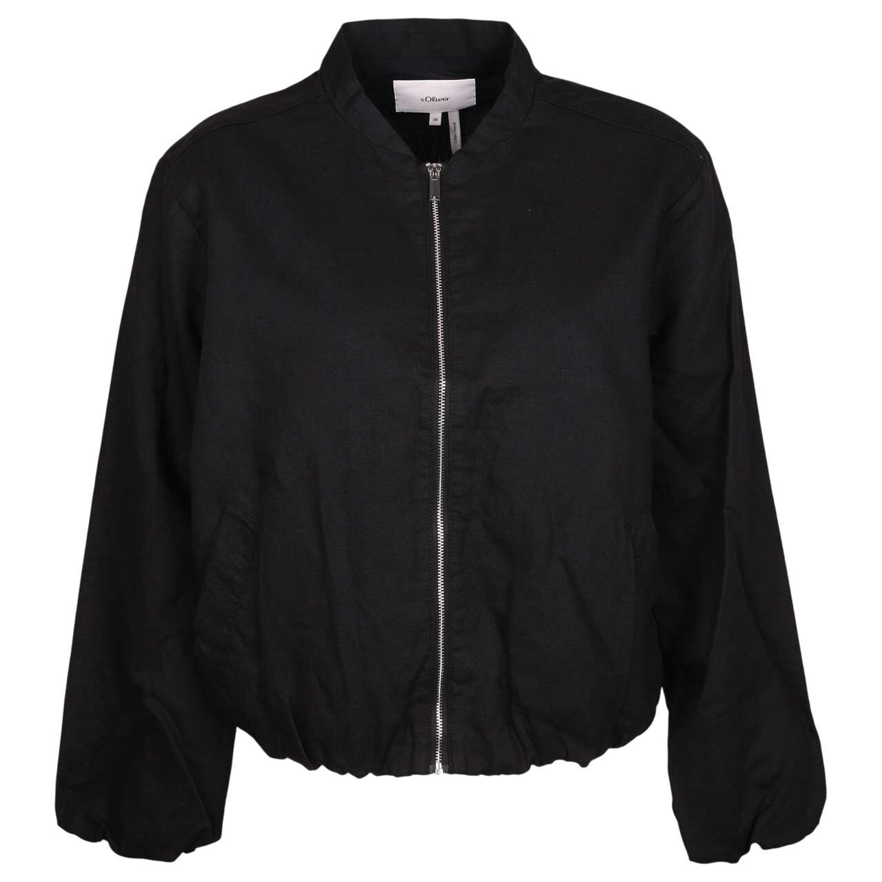 s.Oliver Damen Leinen Jacke Boxy black