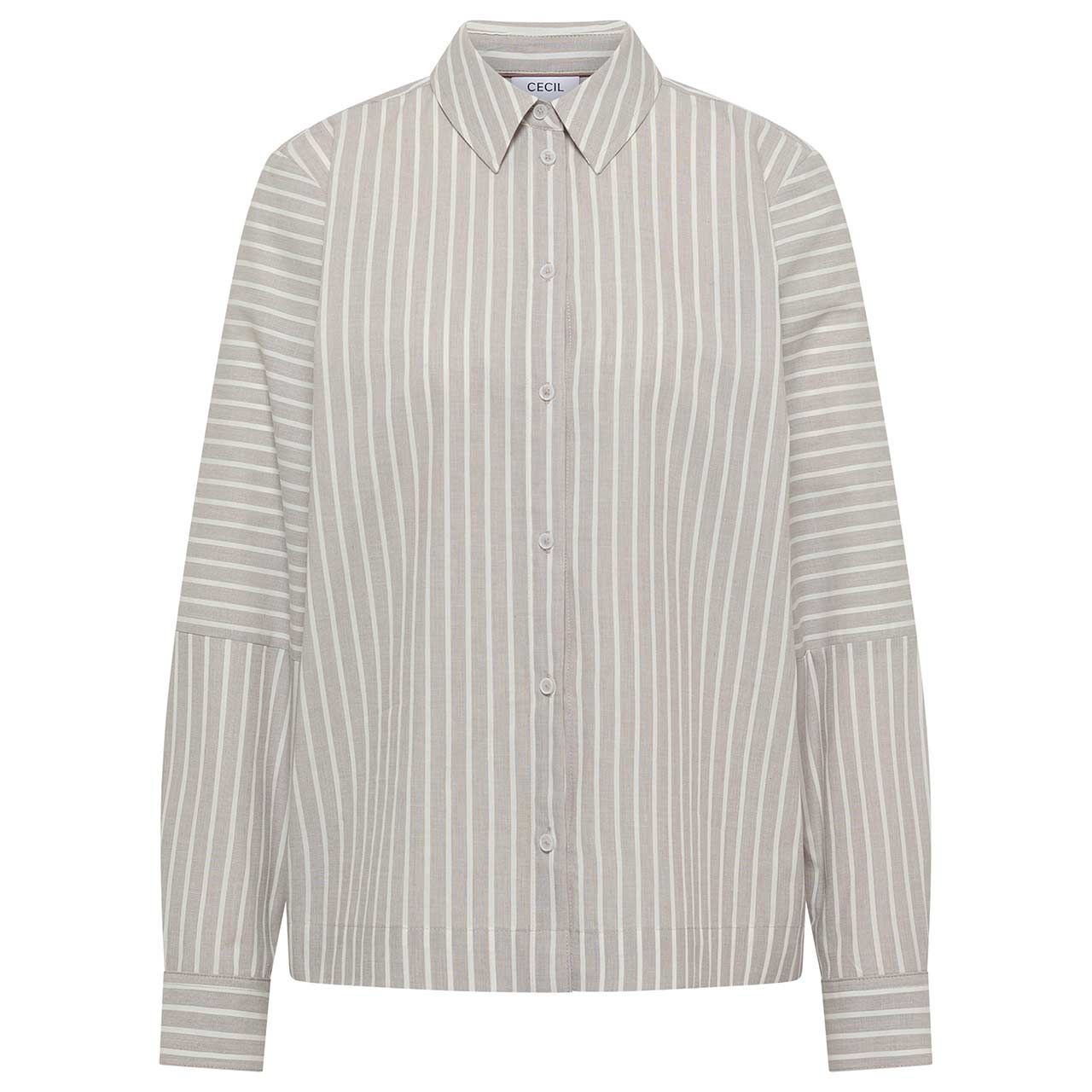 Cecil Damen Langarm Bluse Stripe urban taupe