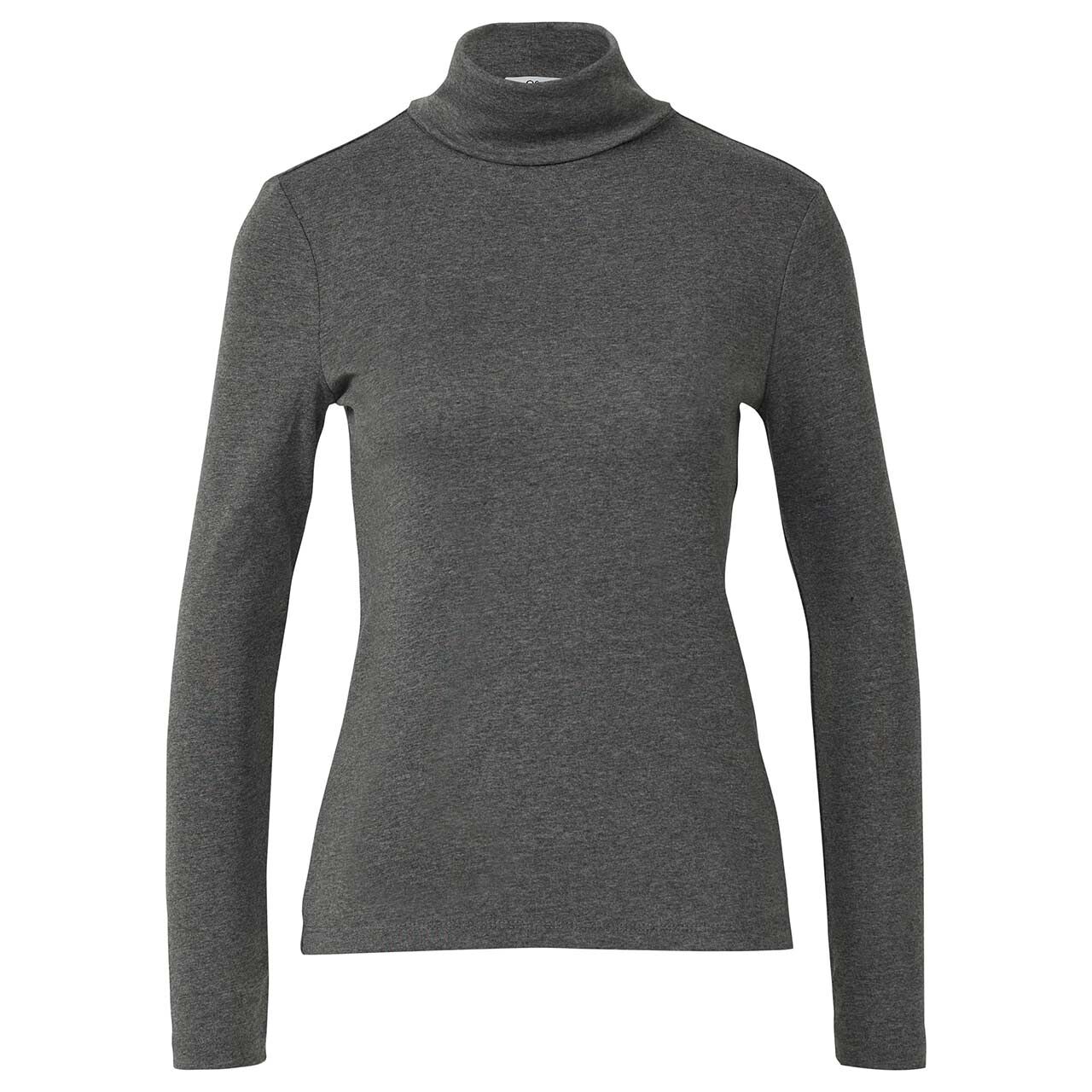 s.Oliver Damen Rollkragen Langarm Shirt deep dark grey melange