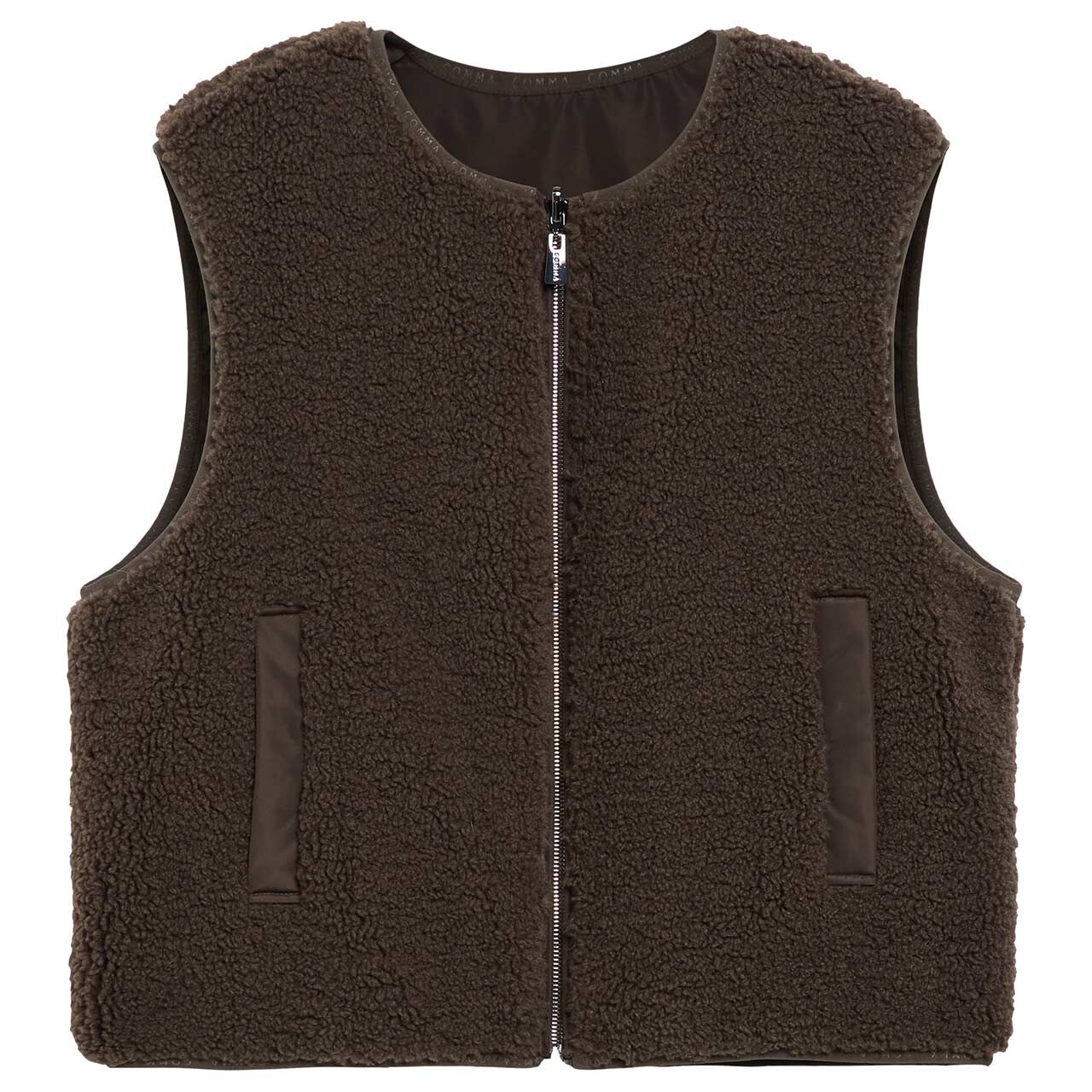 Comma Damen Wende Weste dark chocolate brown