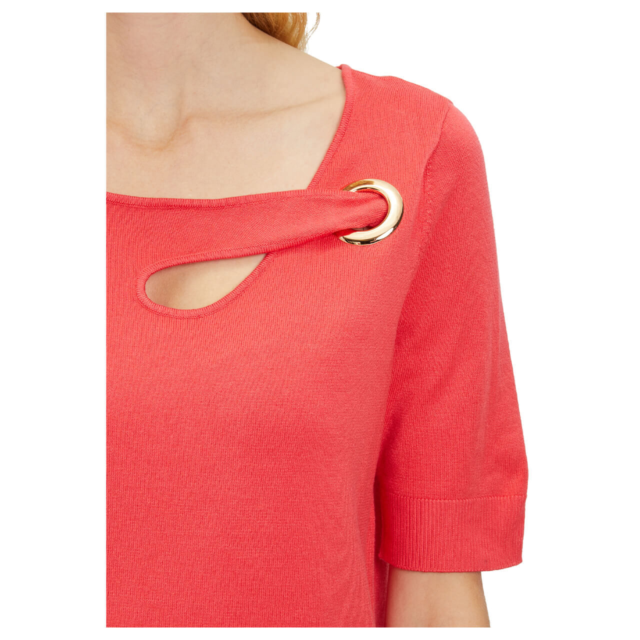 Betty Barclay Damen Kurzarm Pullover coral red