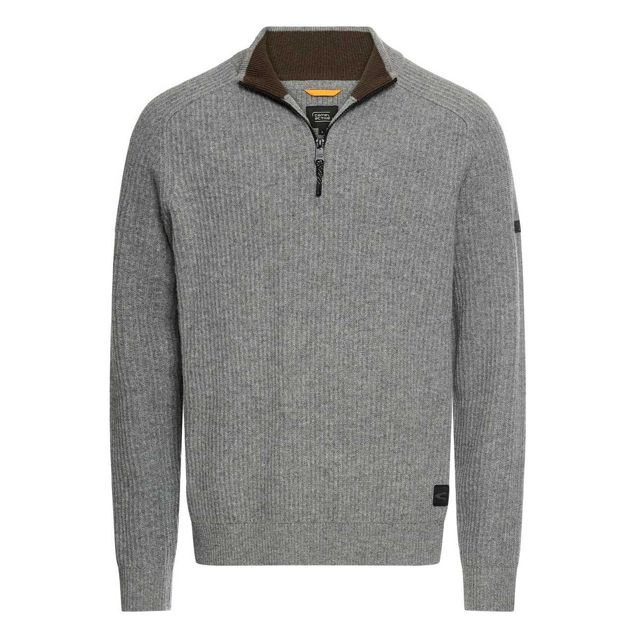 Camel active Herren Pullover Troyer grey melange
