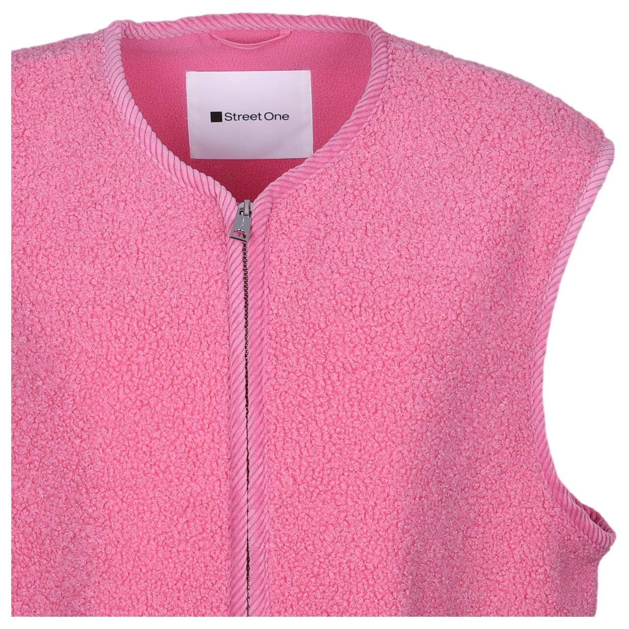 Damen Teddy Weste Short Detail Vest von Street One in Pink, detaillierte Vorderansicht