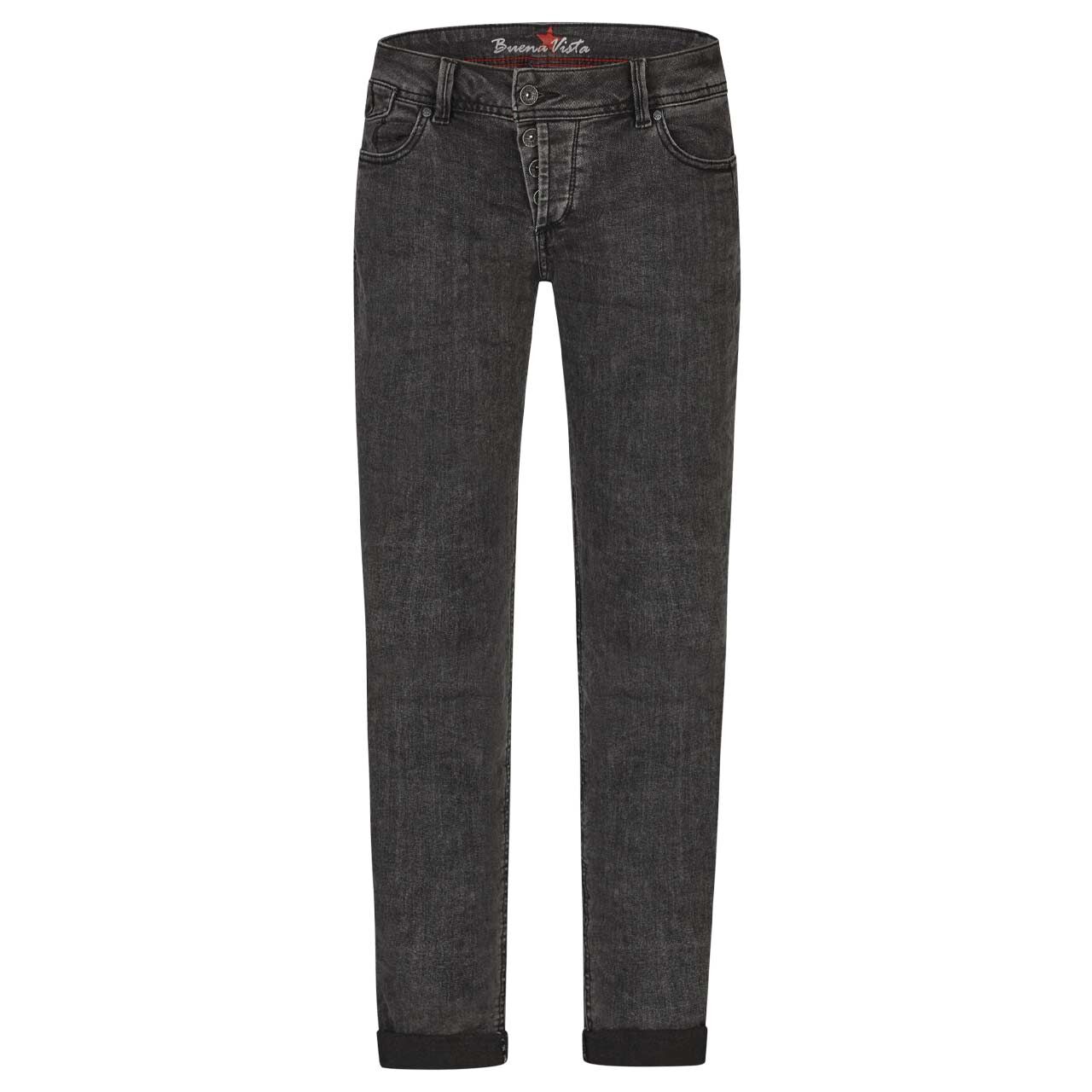 Damenjeans Malibu CC Stretch Denim von Buena Vista in Dunkelgrau angewaschen, Vorderansicht